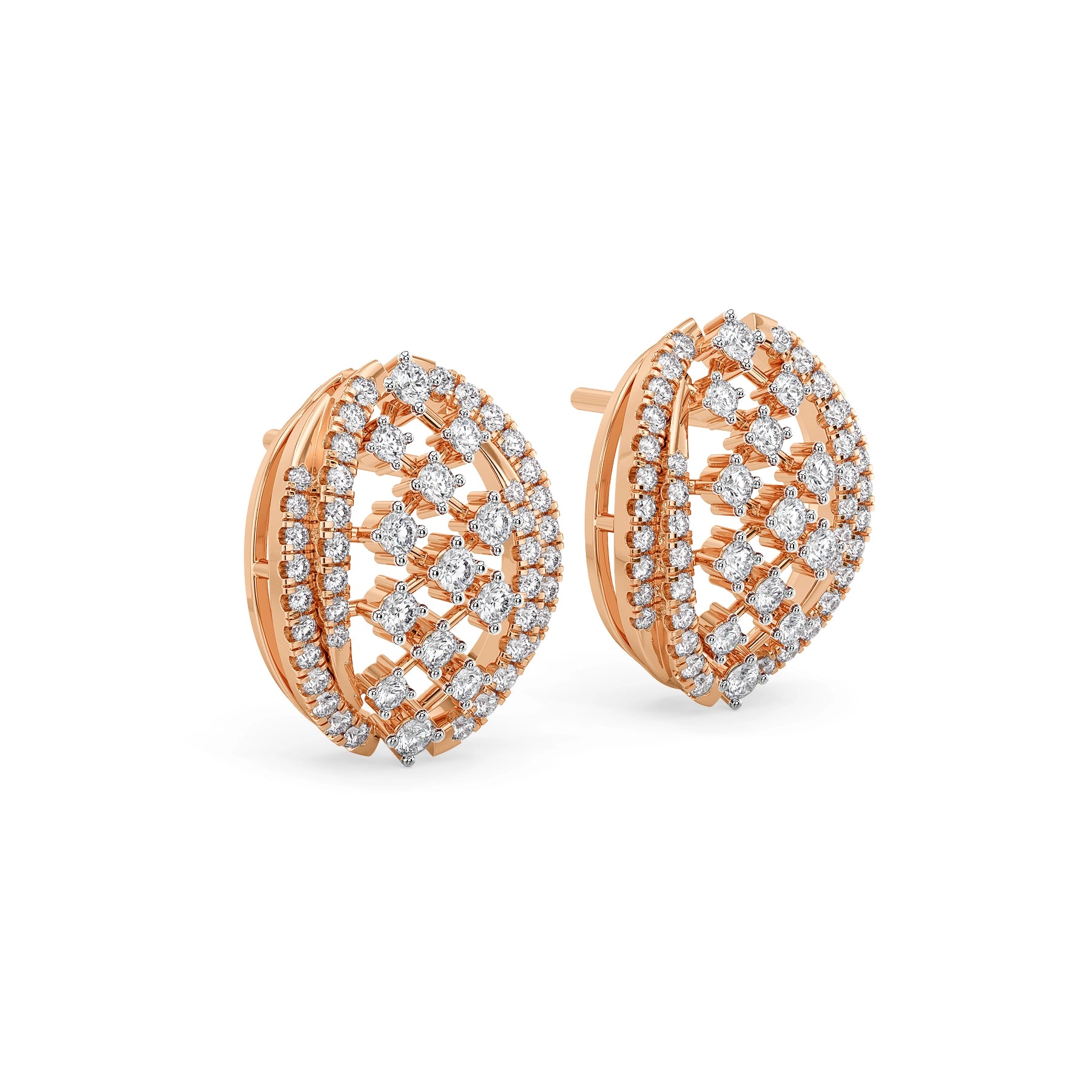 Regal Weaves Lab Grown Diamond Earrings - side view