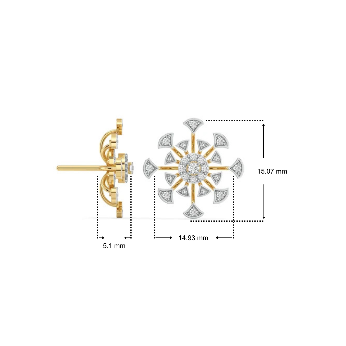 Galaxy Blossom Lab Grown Diamond Earrings