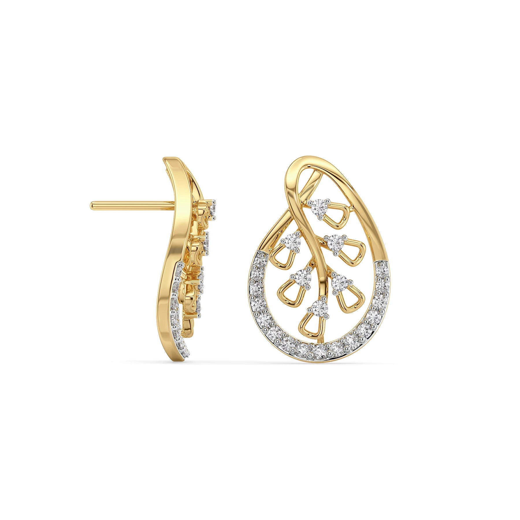 Teardrop Glow Lab Grown Diamond Earrings - perspective view