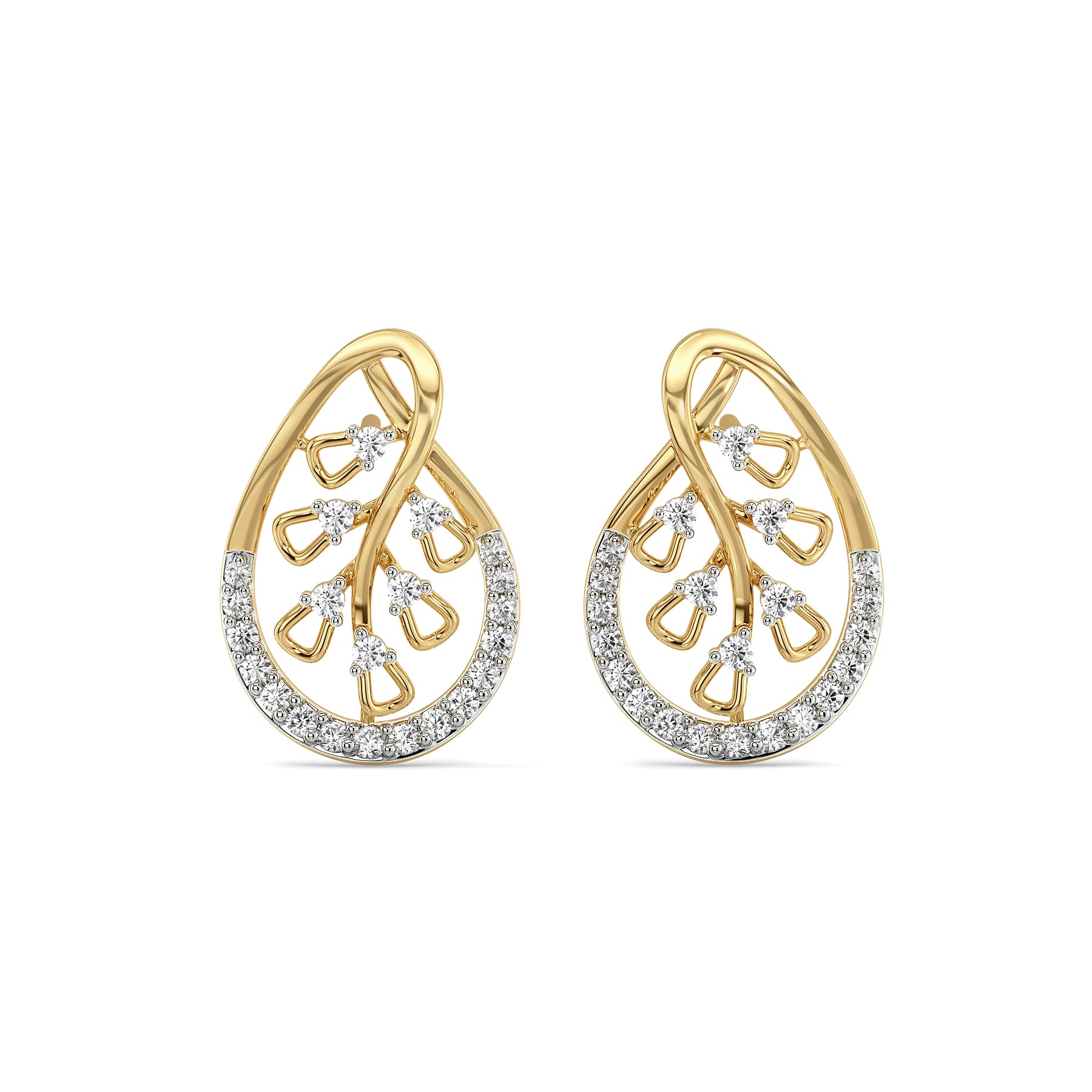 Teardrop Glow Lab Grown Diamond Earrings - front view