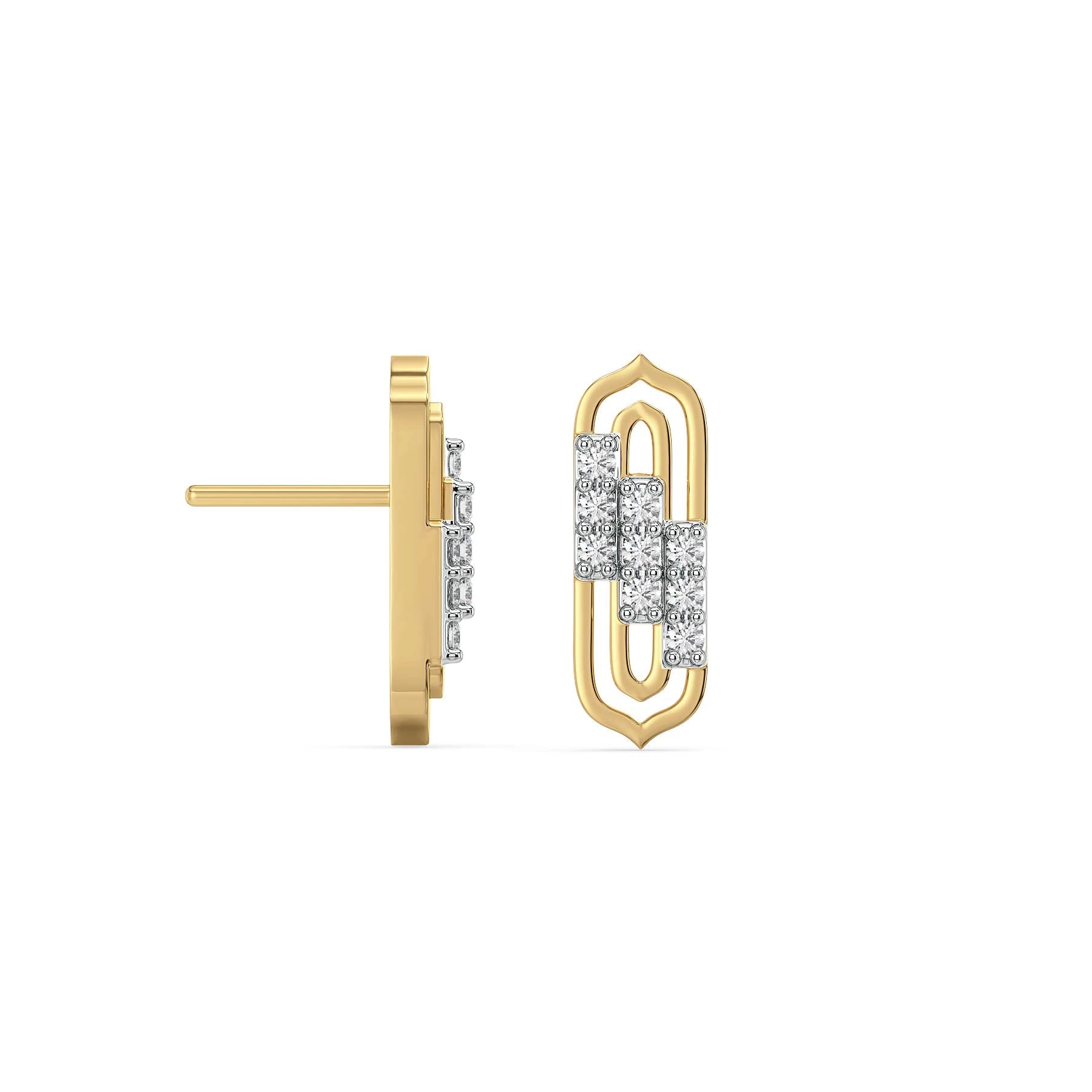 Fusion Lab Grown Diamond Earrings - perspective view