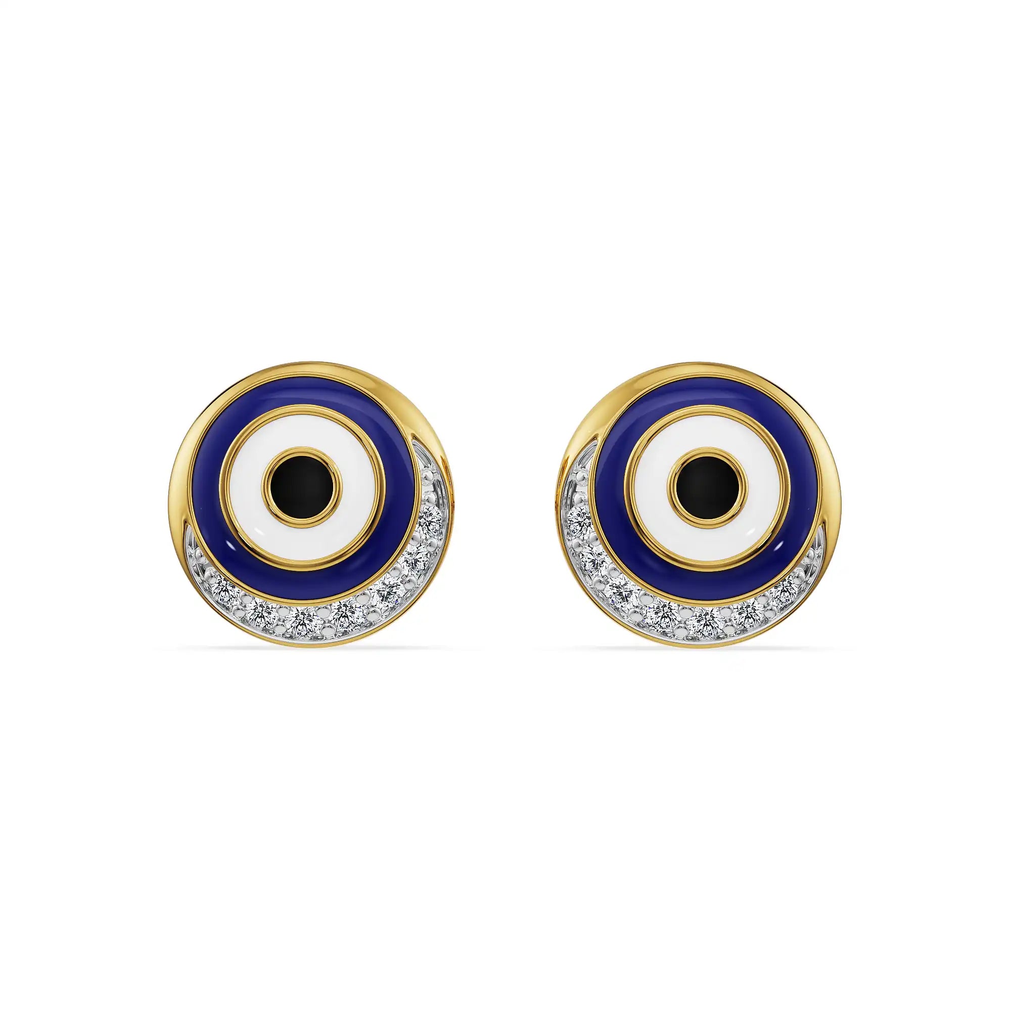 Mystic Gaze Evil Eye Lab Diamond Studs - front view