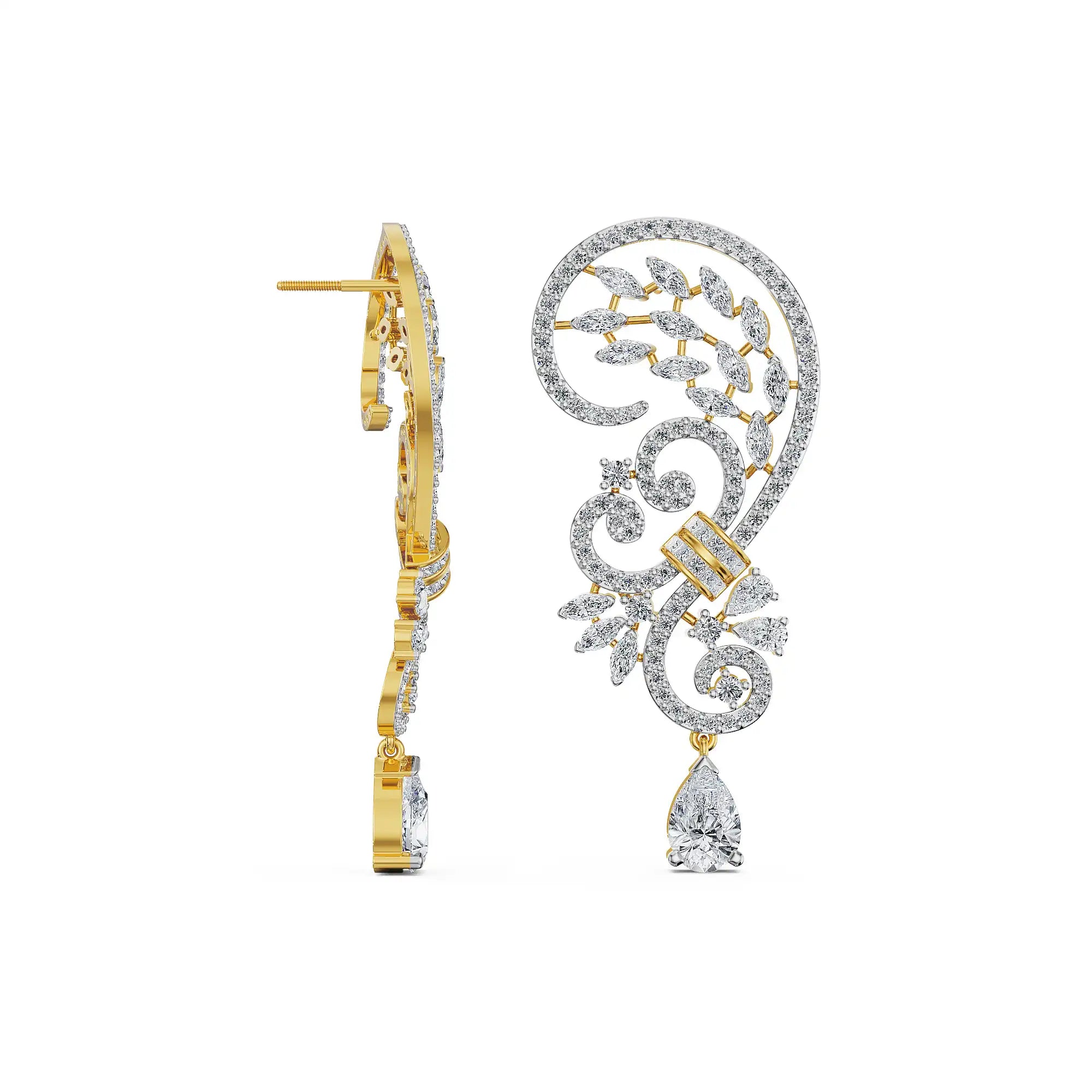 Moonvine Drop Lab Grown Diamond Earrings