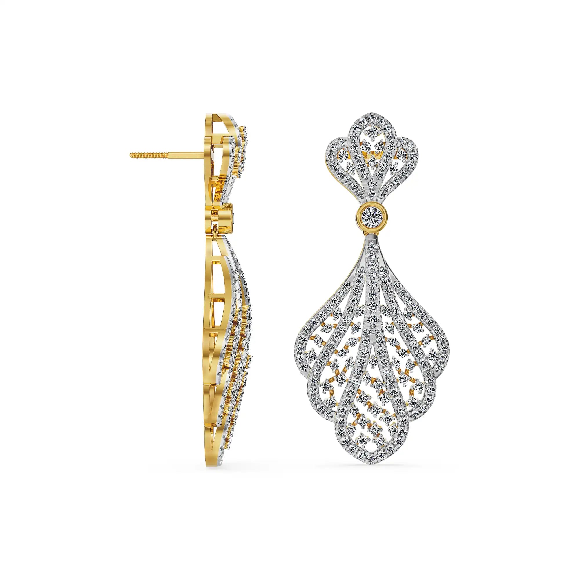 Aurora Lace Lab Grown Diamonds Drop Earrings