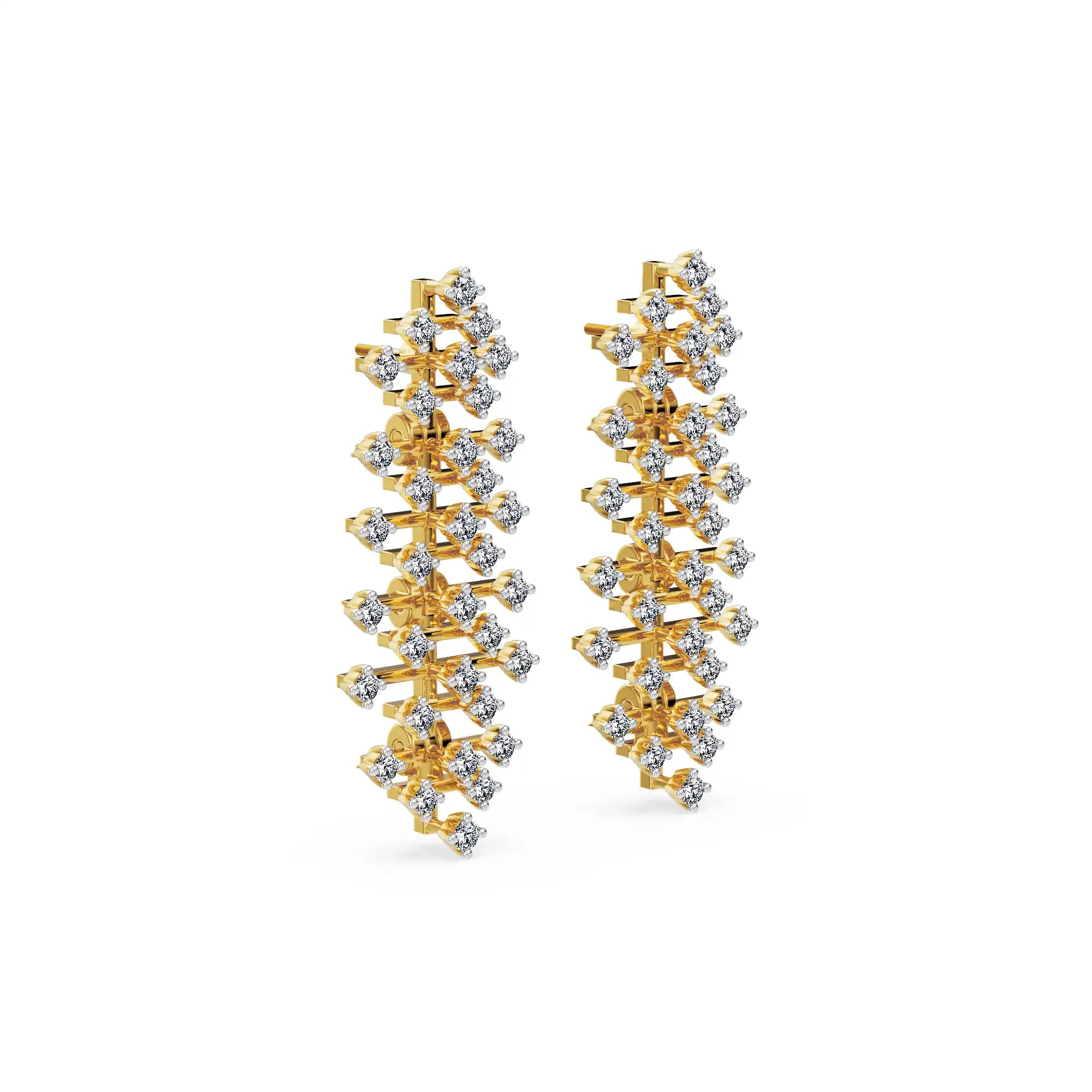 Starlit Rosé Lab Grown Diamond Chandelier Earrings - Right View