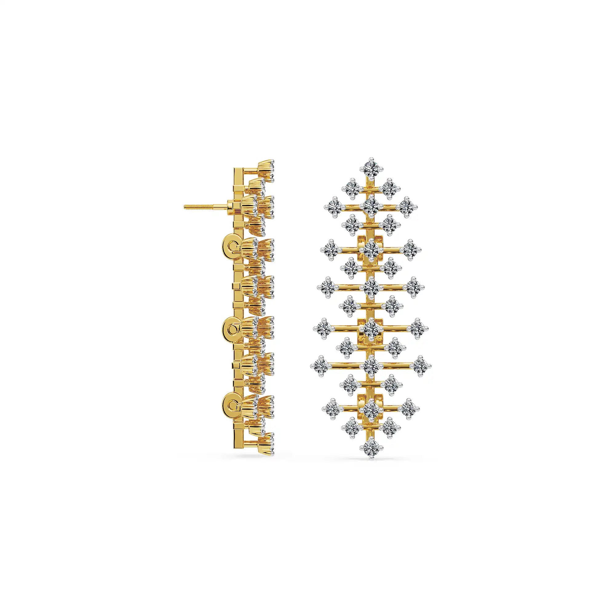 Starlit Rosé Lab Grown Diamond Chandelier Earrings - Perspective view