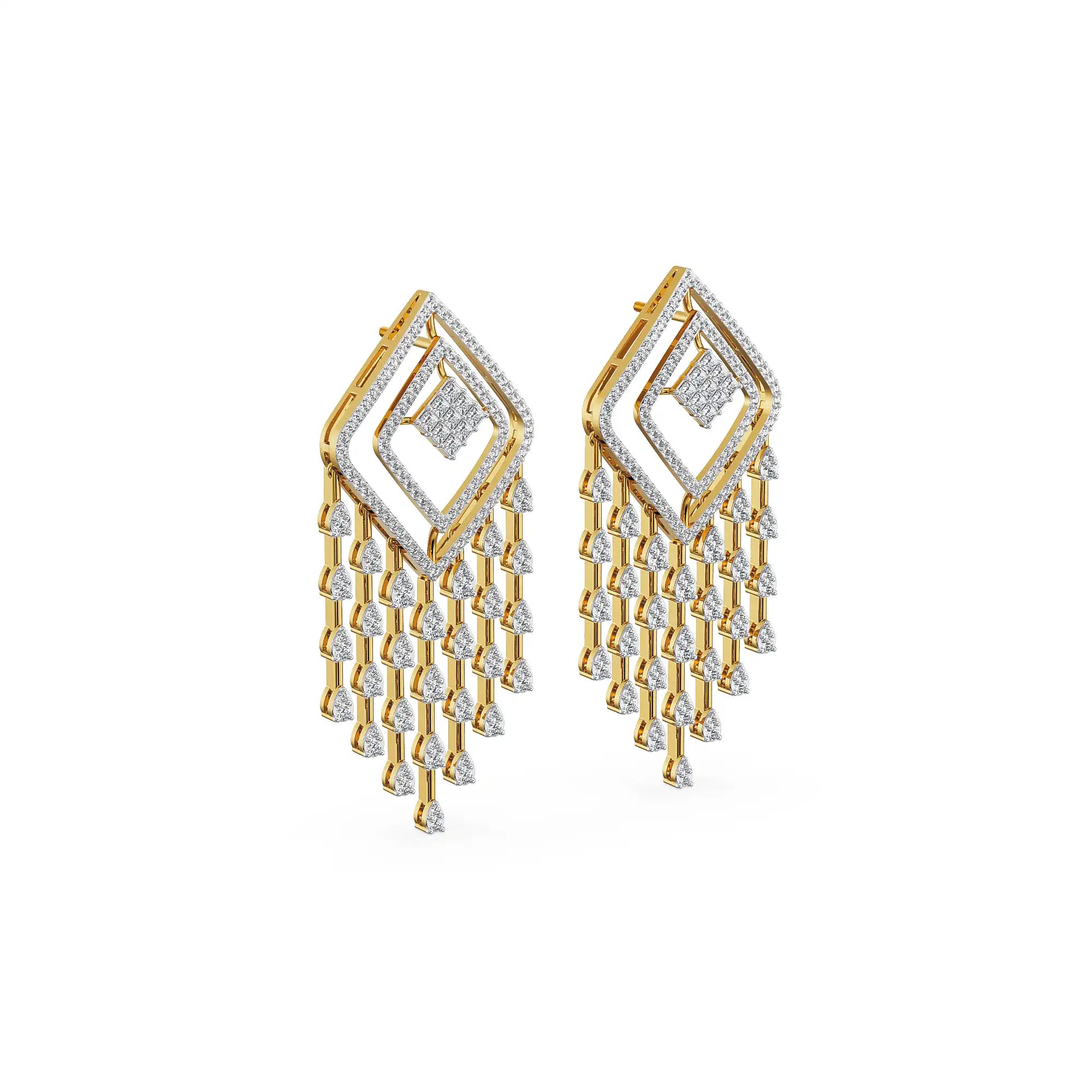 Chime Tassle Lab Grown Diamond Chandelier Earrings_in-stock