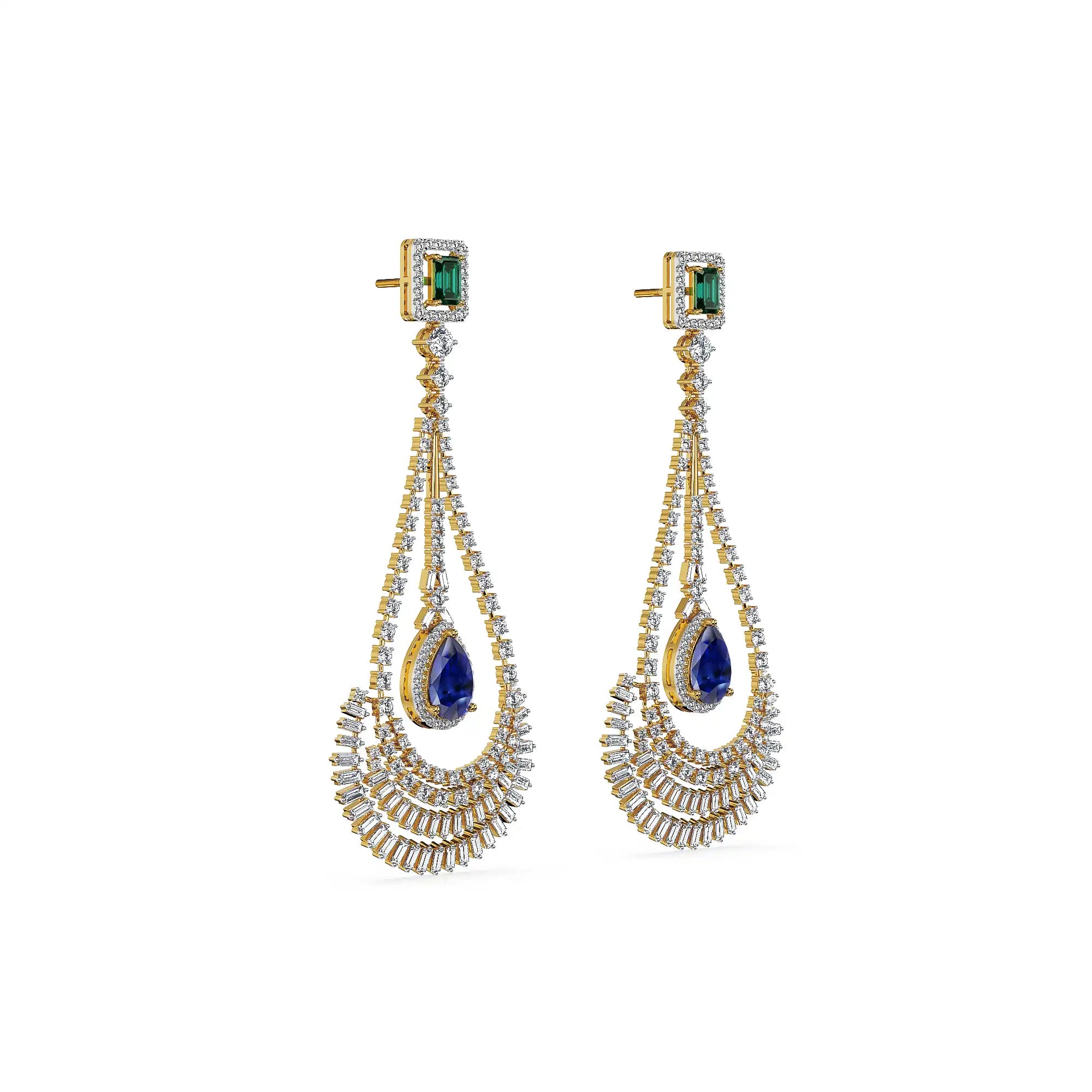 Royal Rhapsody Lab Grown Diamond Chandelier Earrings - Right View