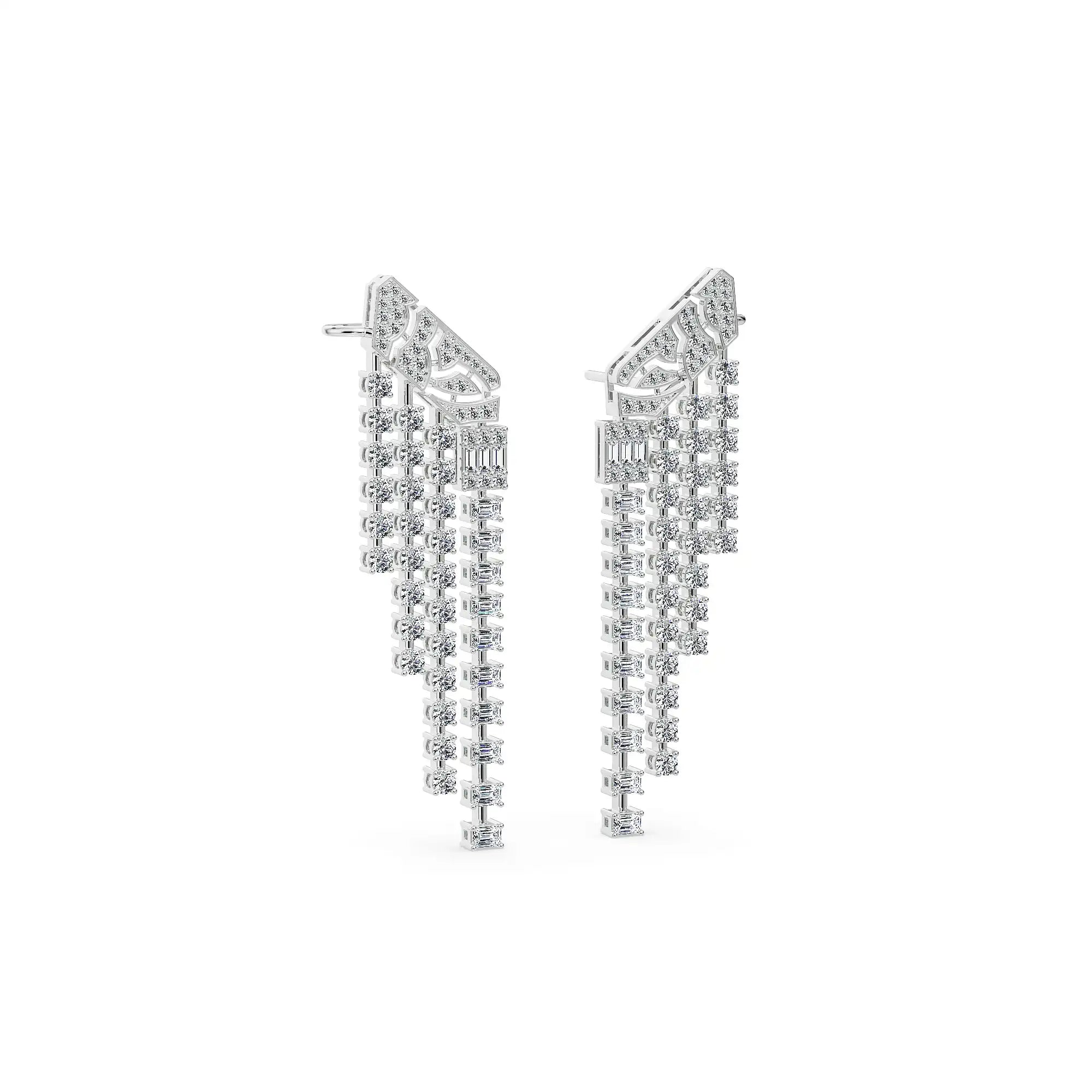 Art Deco Lab Grown Diamond Chandelier Earrings