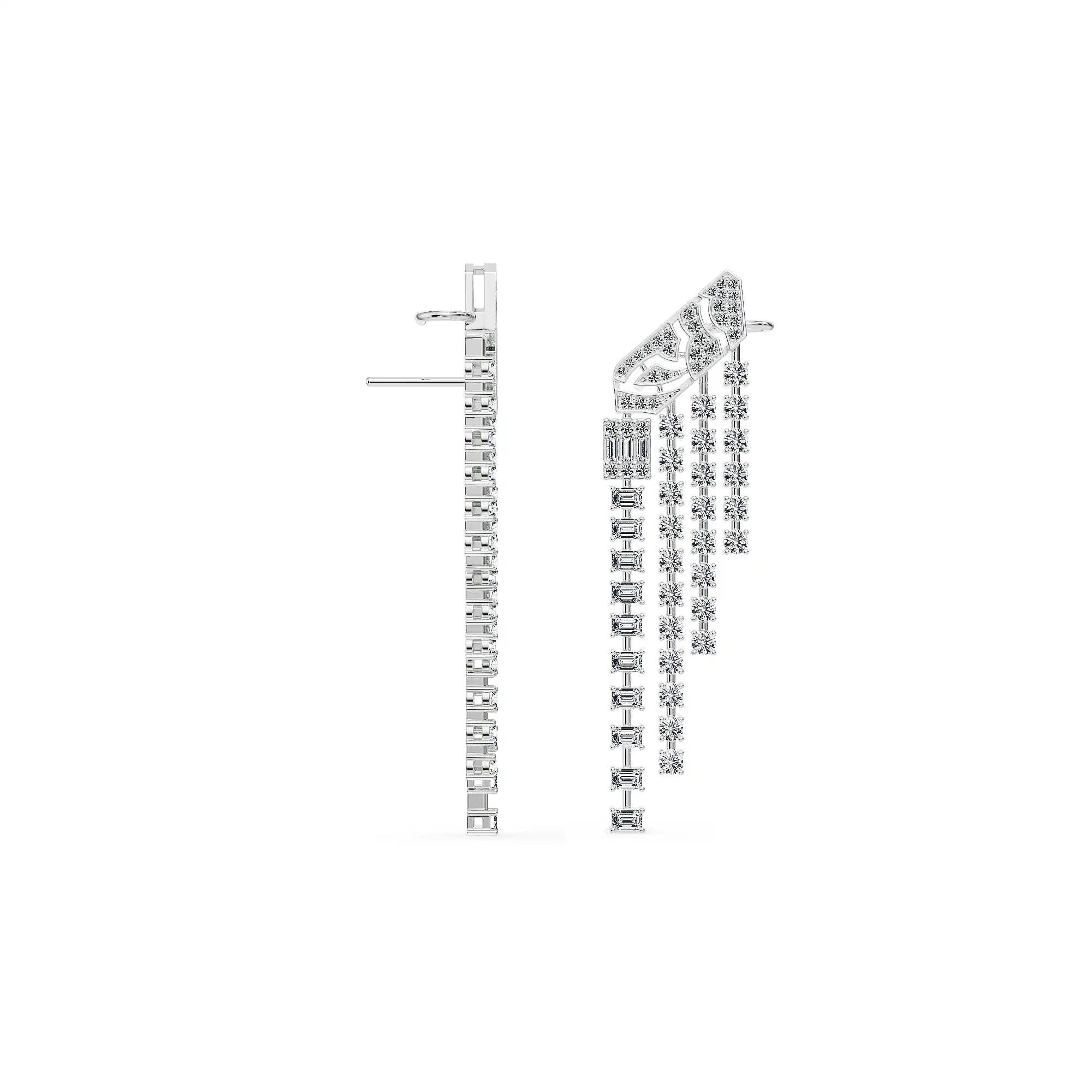 Art Deco Lab Grown Diamond Chandelier Earrings