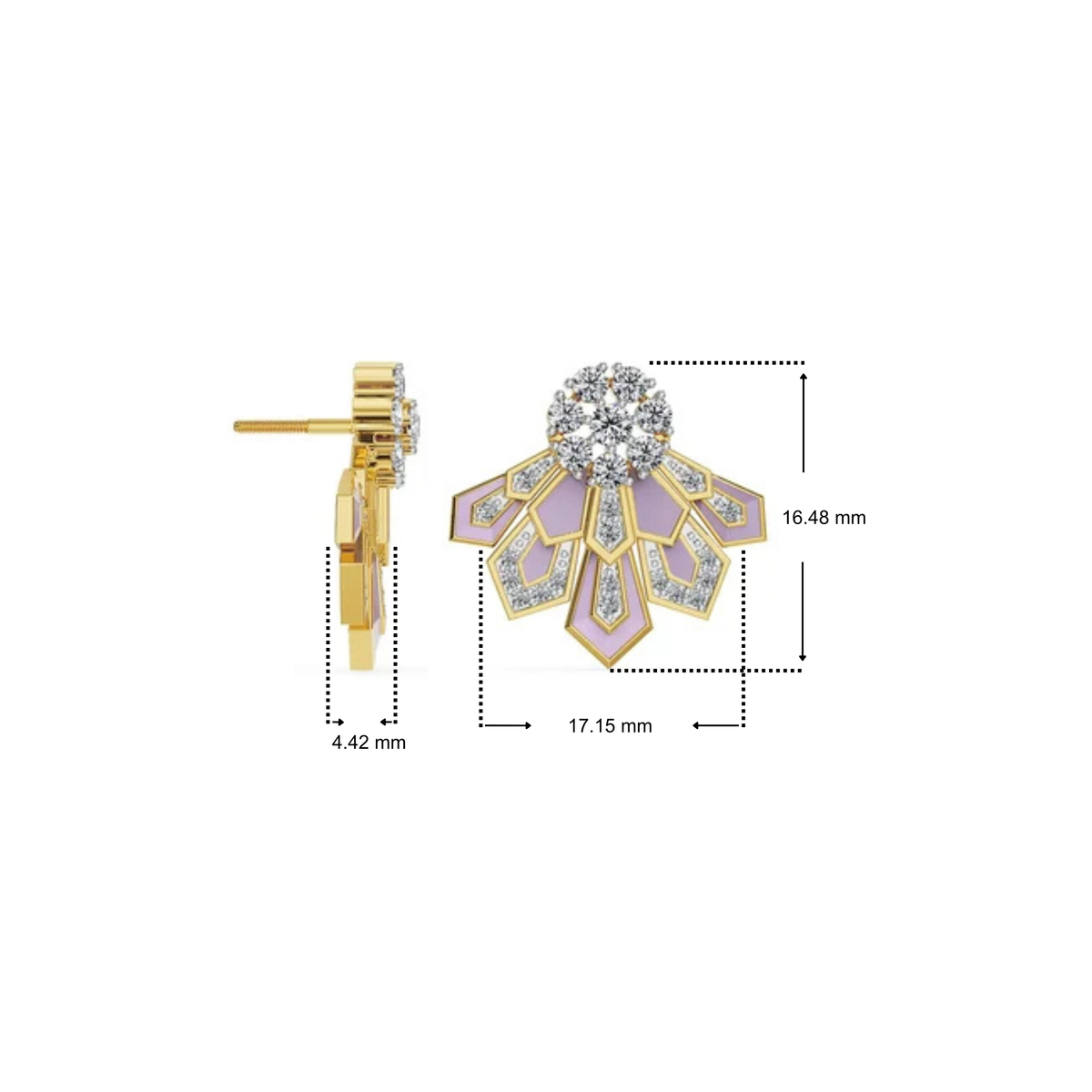 Lavender Cascade Lab Grown Diamond Earrings
