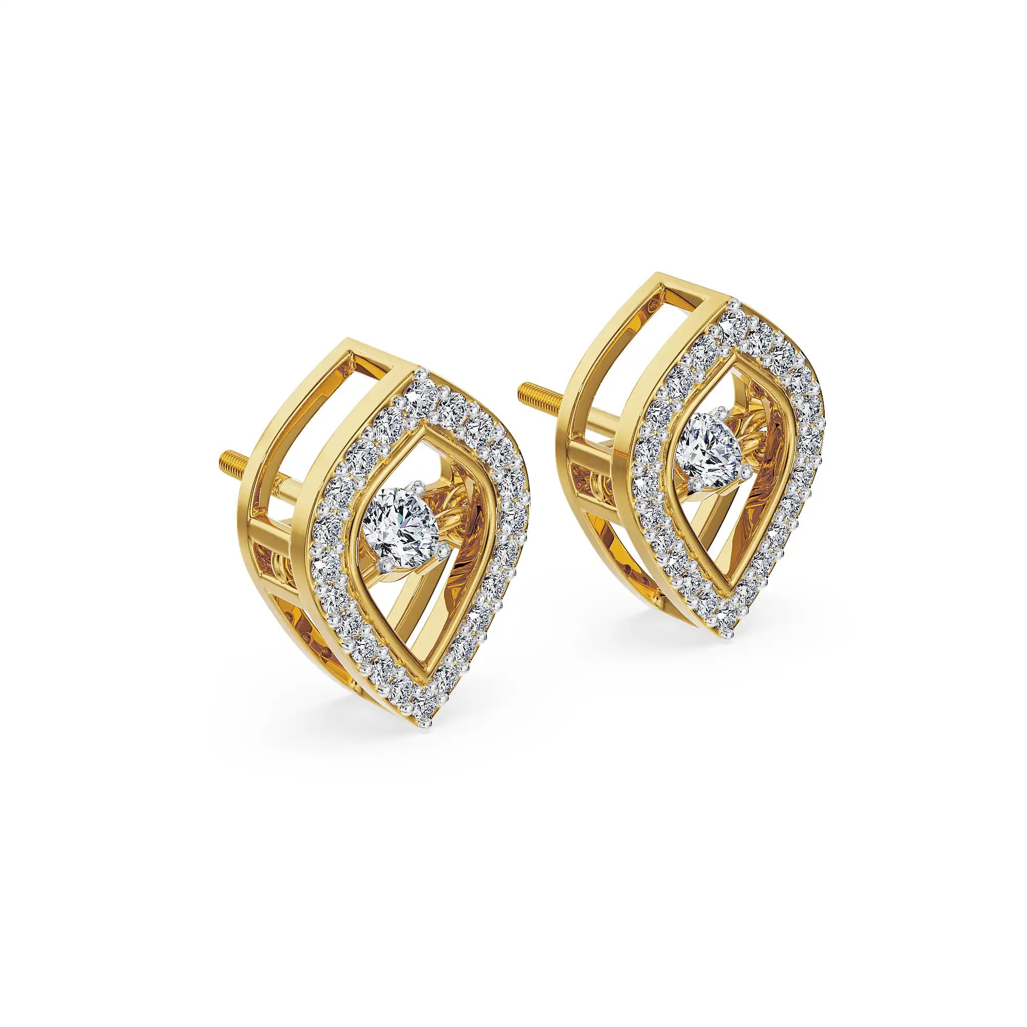 Dancing Diamond Lab Grown Earrings - side view