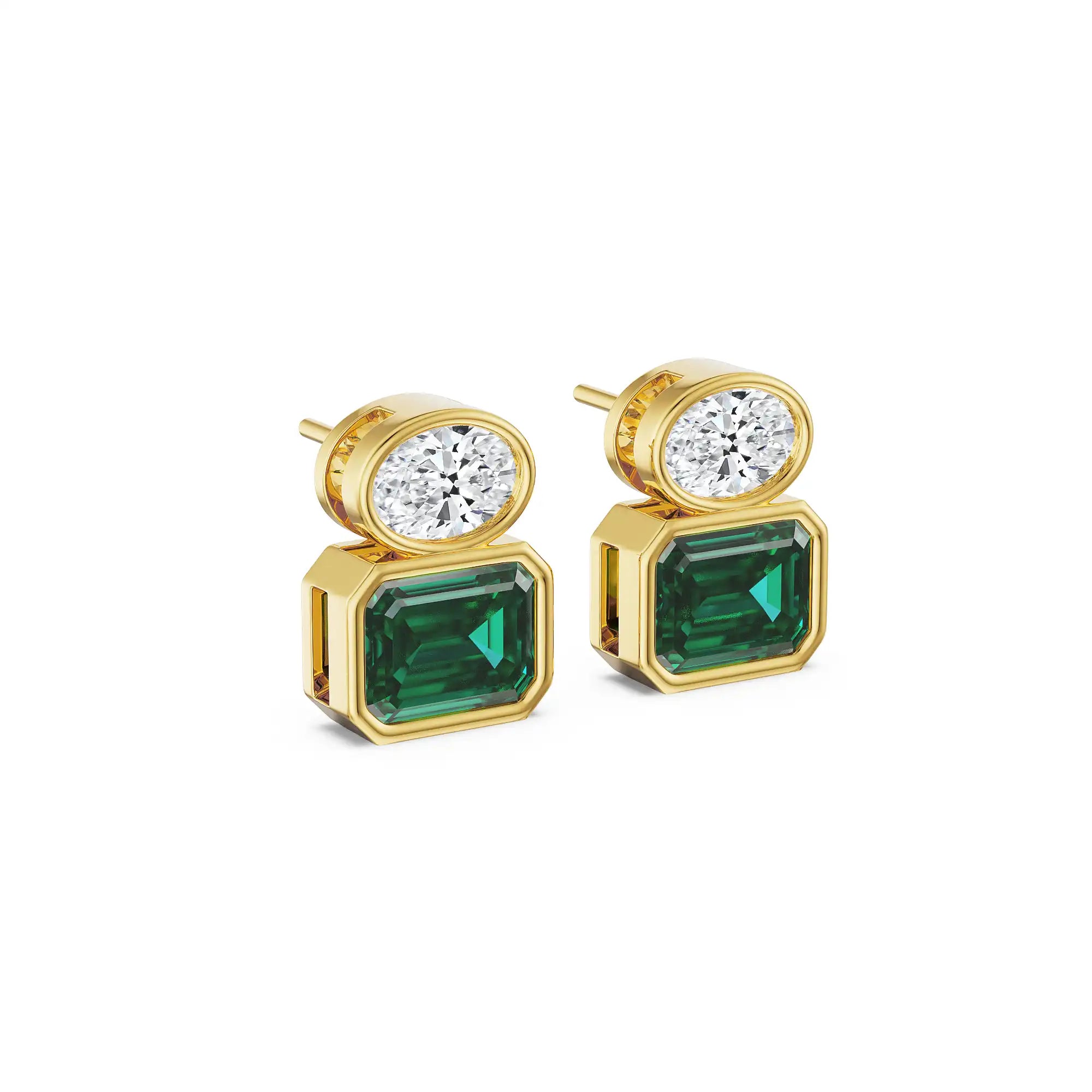 Emerald Pop Lab Grown Diamond Earrings