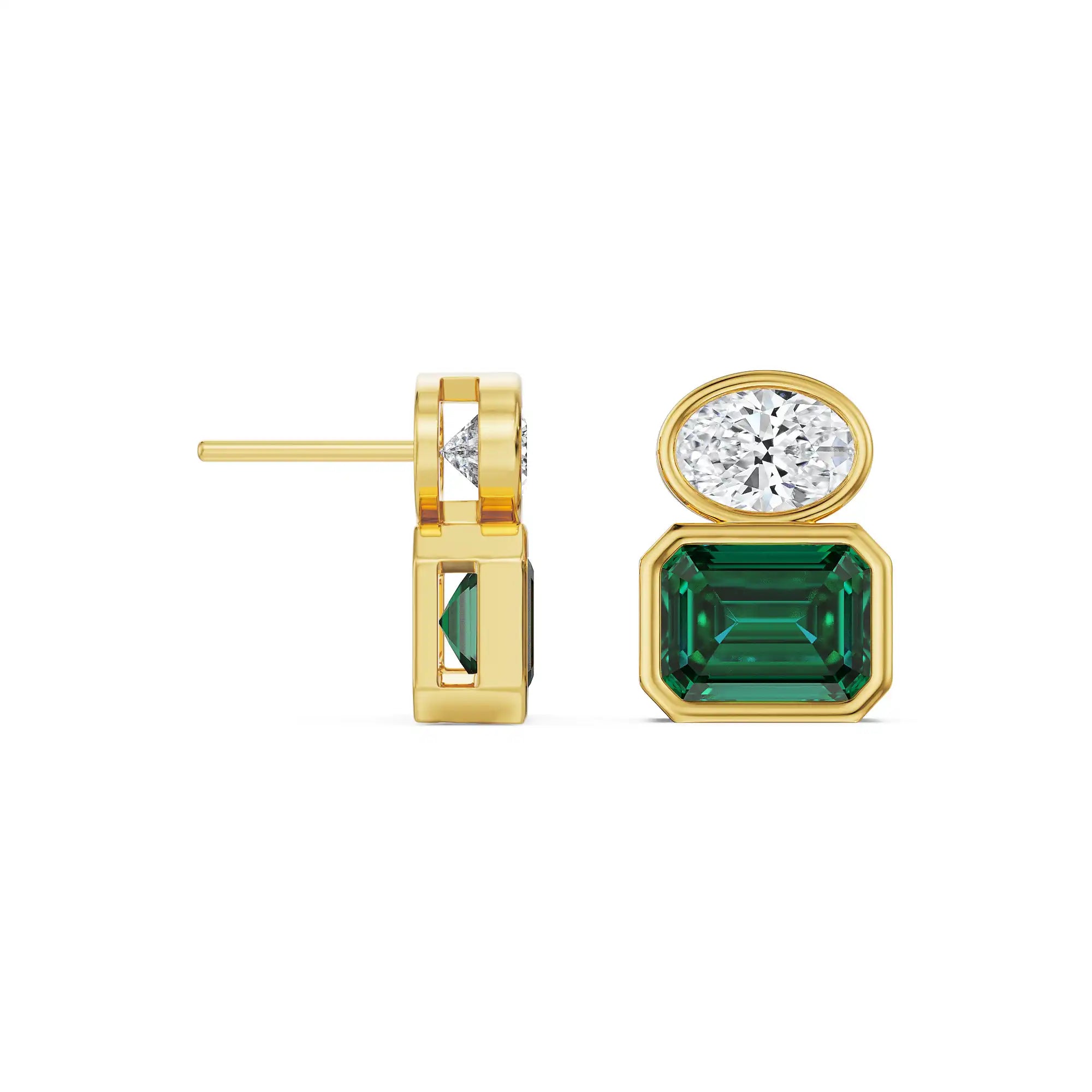 Emerald Pop Lab Grown Diamond Earrings