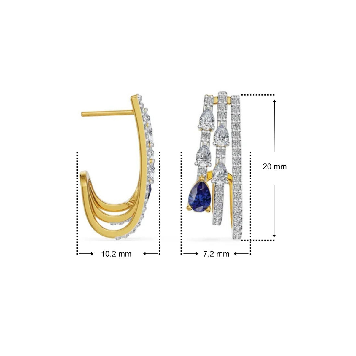 Rhythmic Flow Lab Grown Diamond Earrings