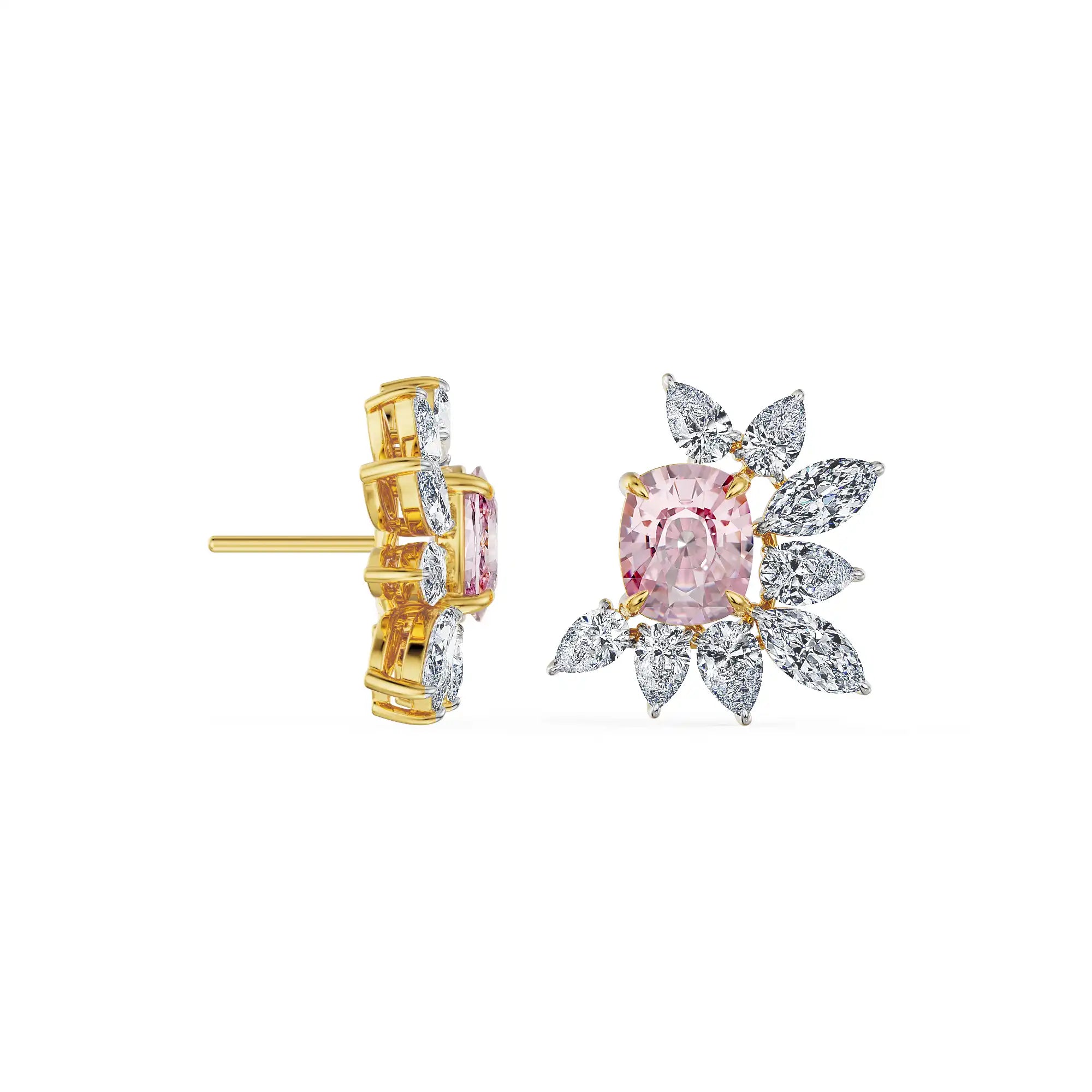 Pink Bloom Lab Grown Diamond Earrings
