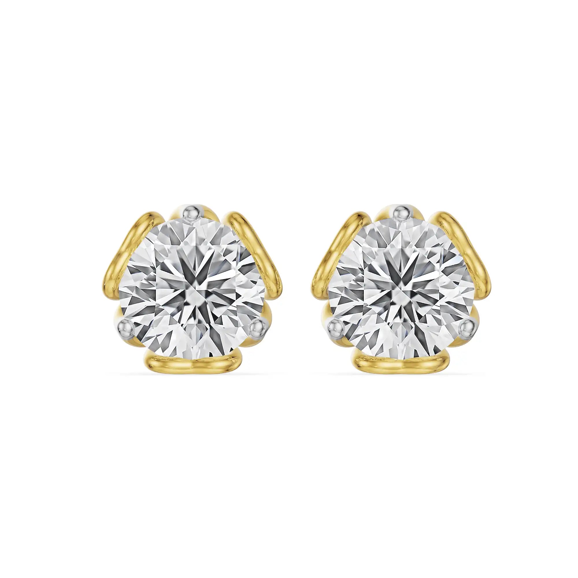 1 CT Love Heart Solitaire Lab Diamond Studs