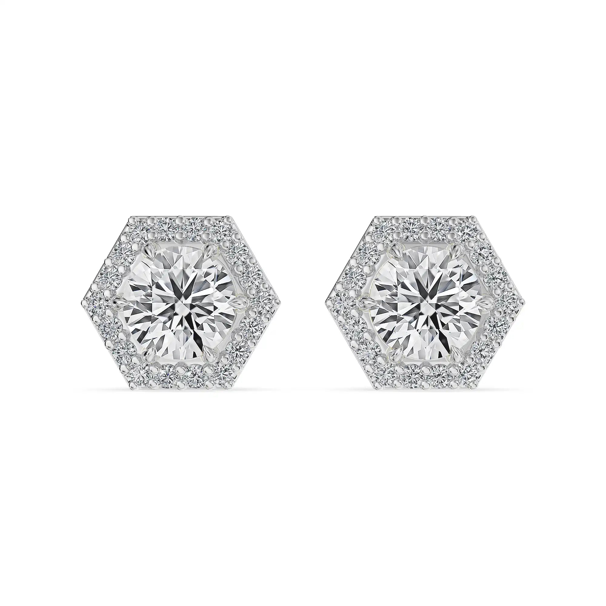 Hexa Halo Lab Grown Diamond Studs