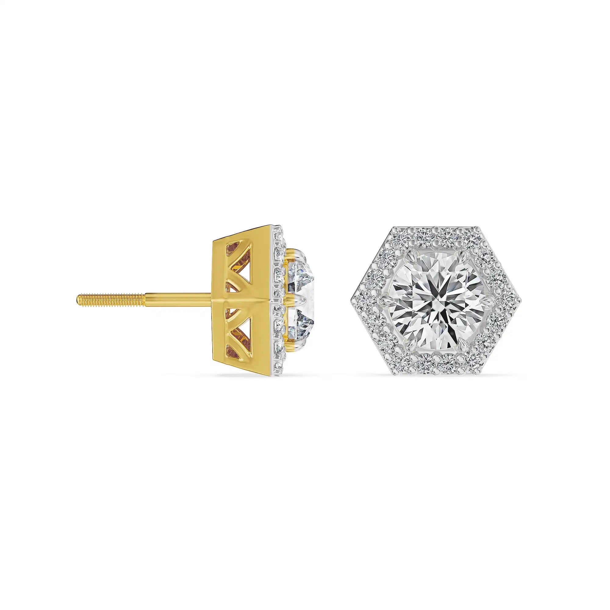 Hexa Halo Lab Grown Diamond Studs