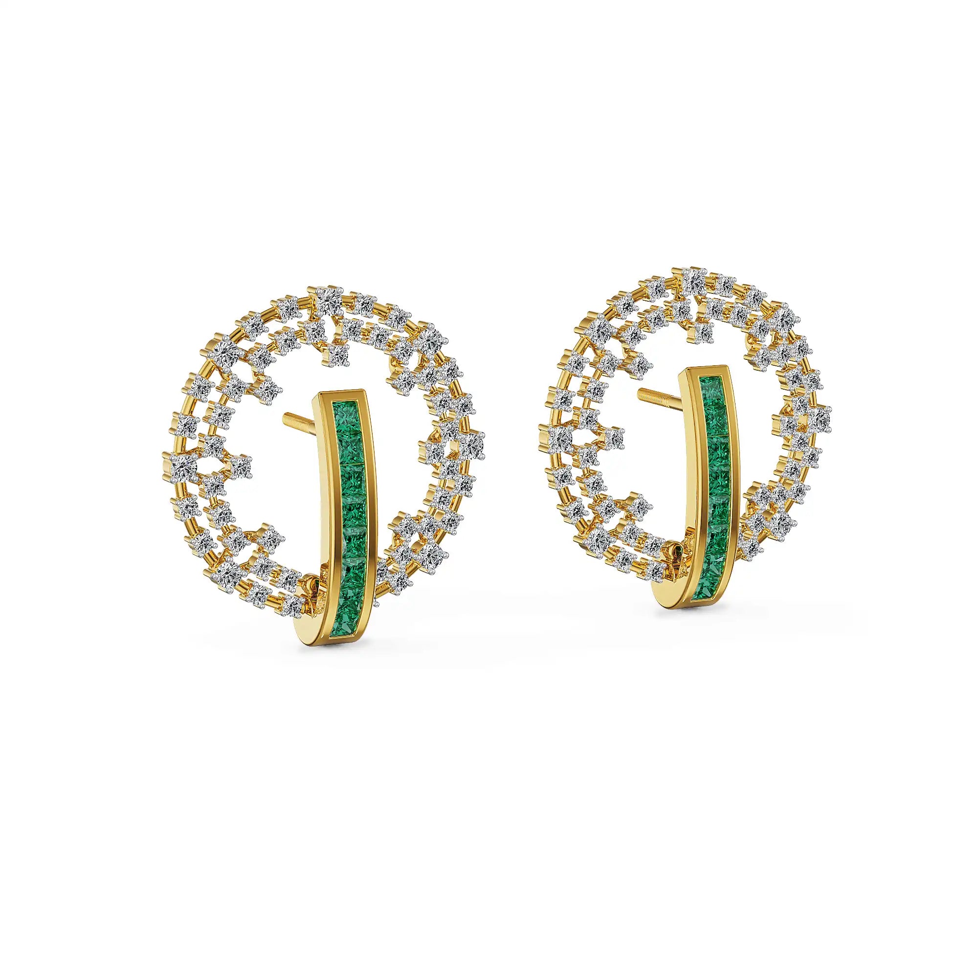 Emerald Orbit Lab Grown Diamond Earrings