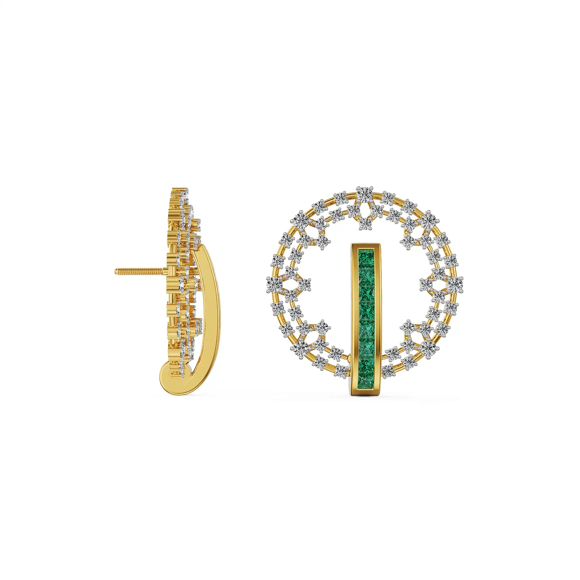 Emerald Orbit Lab Grown Diamond Earrings