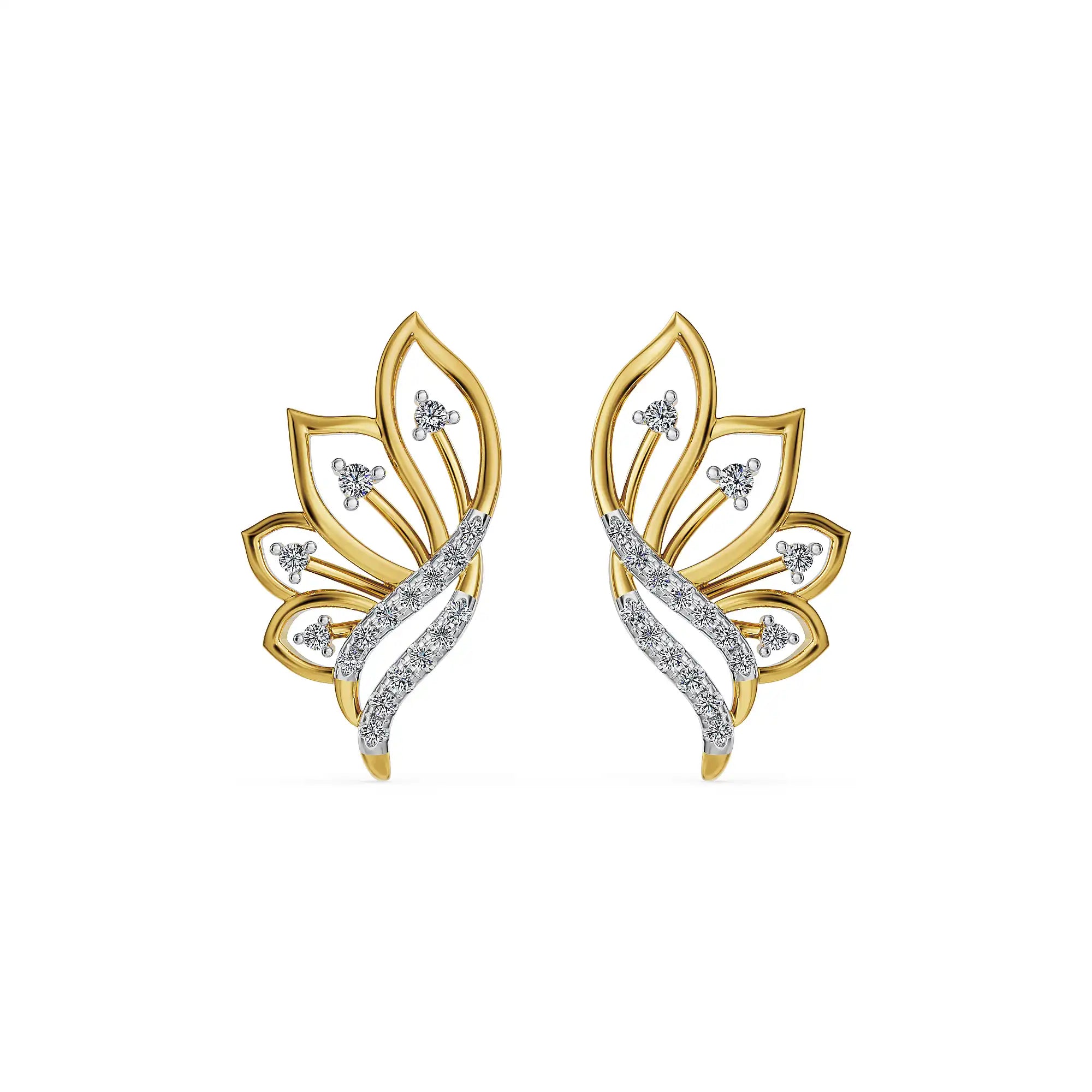 Whispering Leaf Lab Grown Diamond Earrings