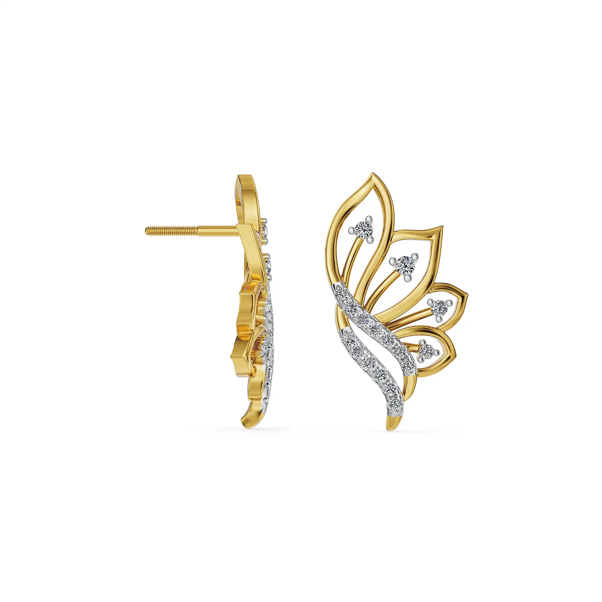 Whispering Leaf Lab Grown Diamond Earrings