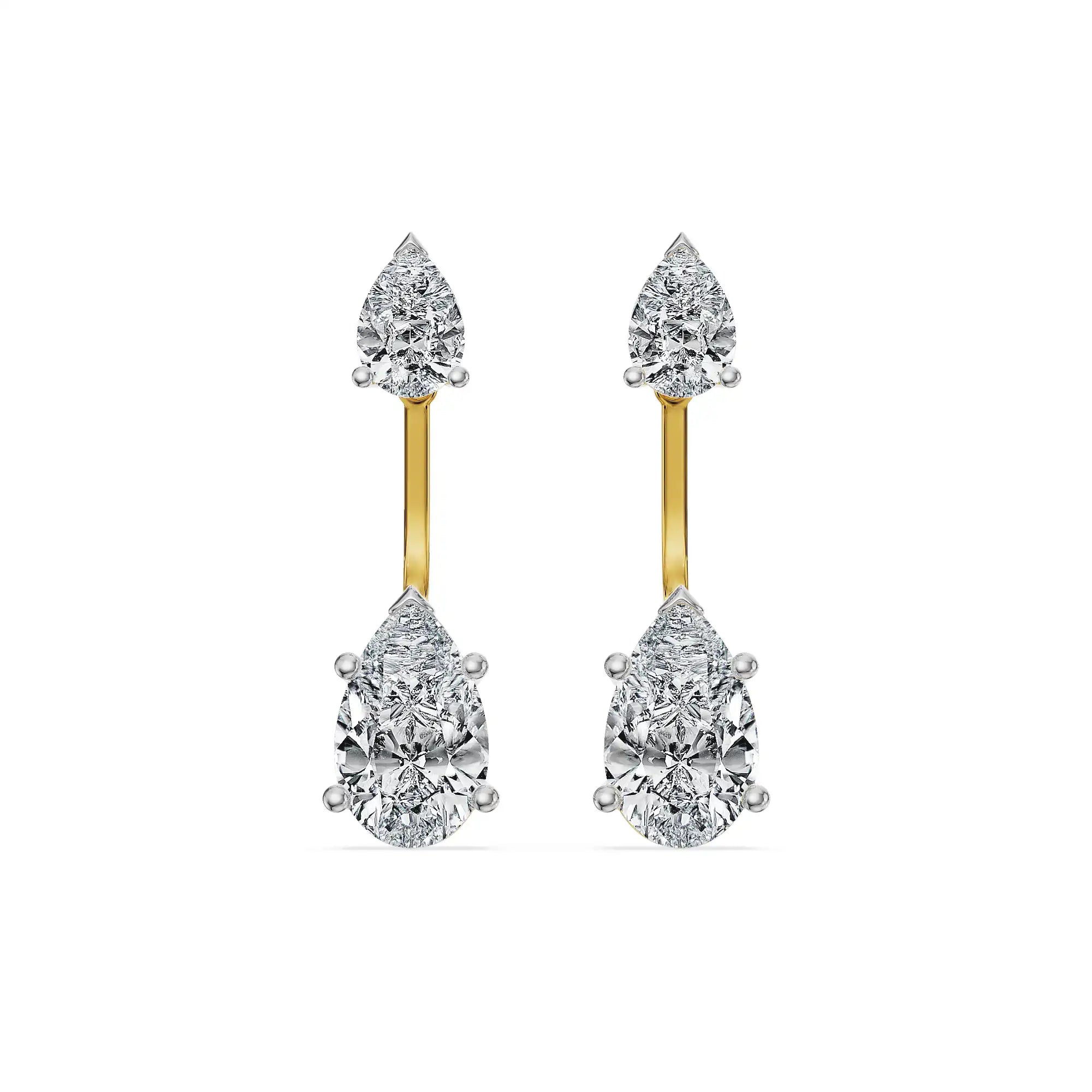 Twin Pear Detachable Lab Grown Diamond Earrings