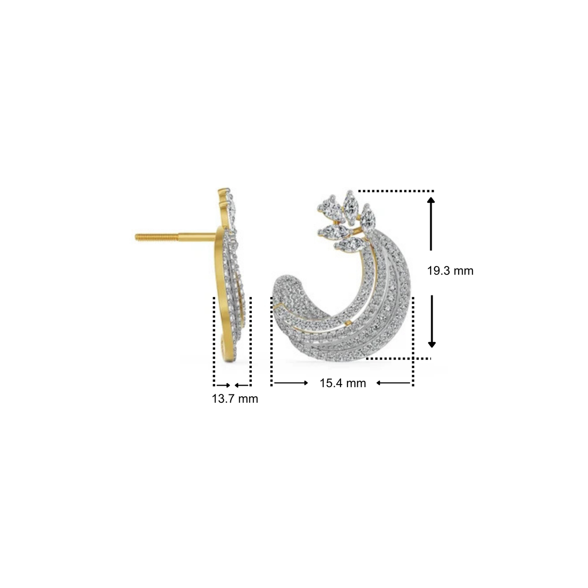 Lunara Vine Lab Grown Diamond Earrings