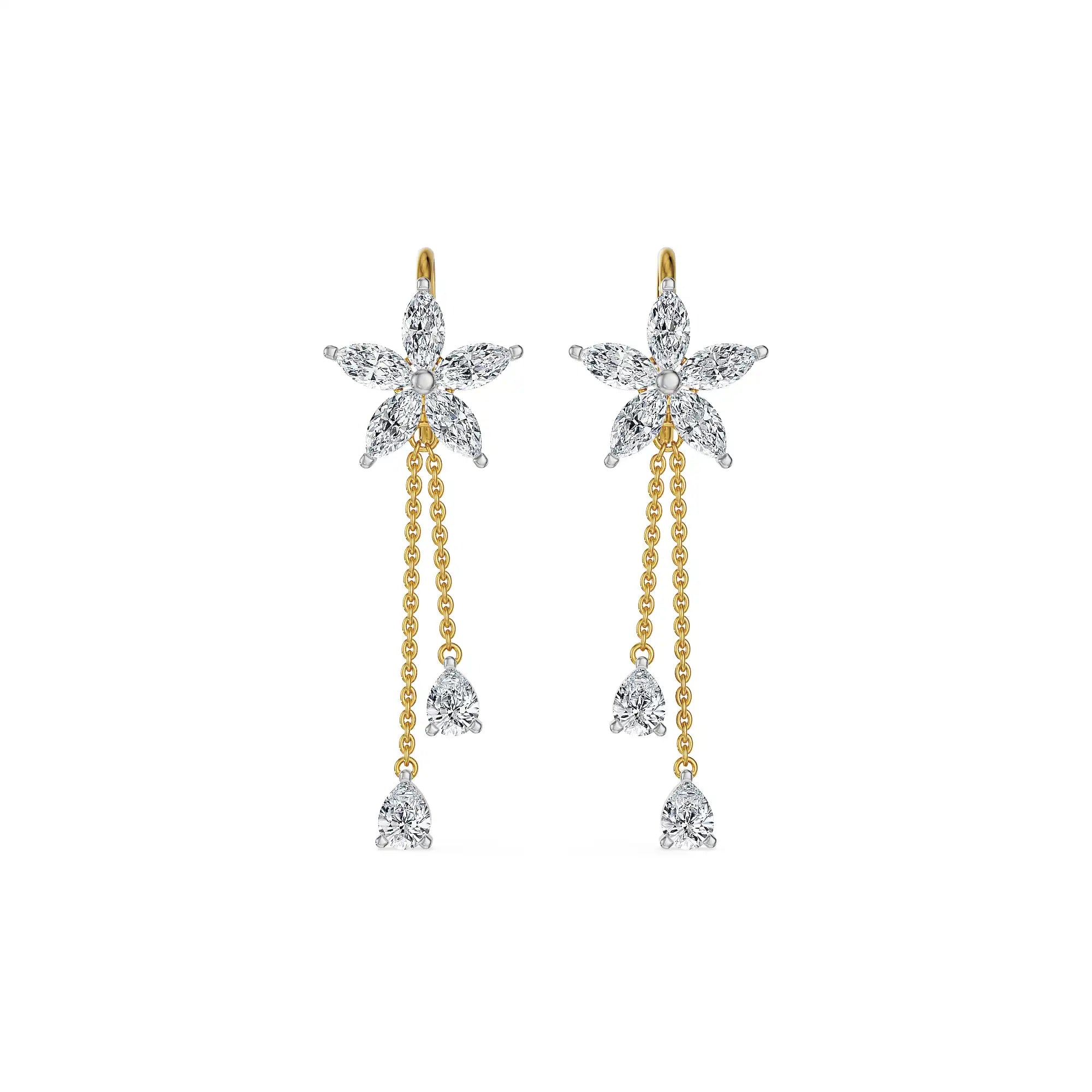 Flora Cascade Lab Grown Diamond Earrings