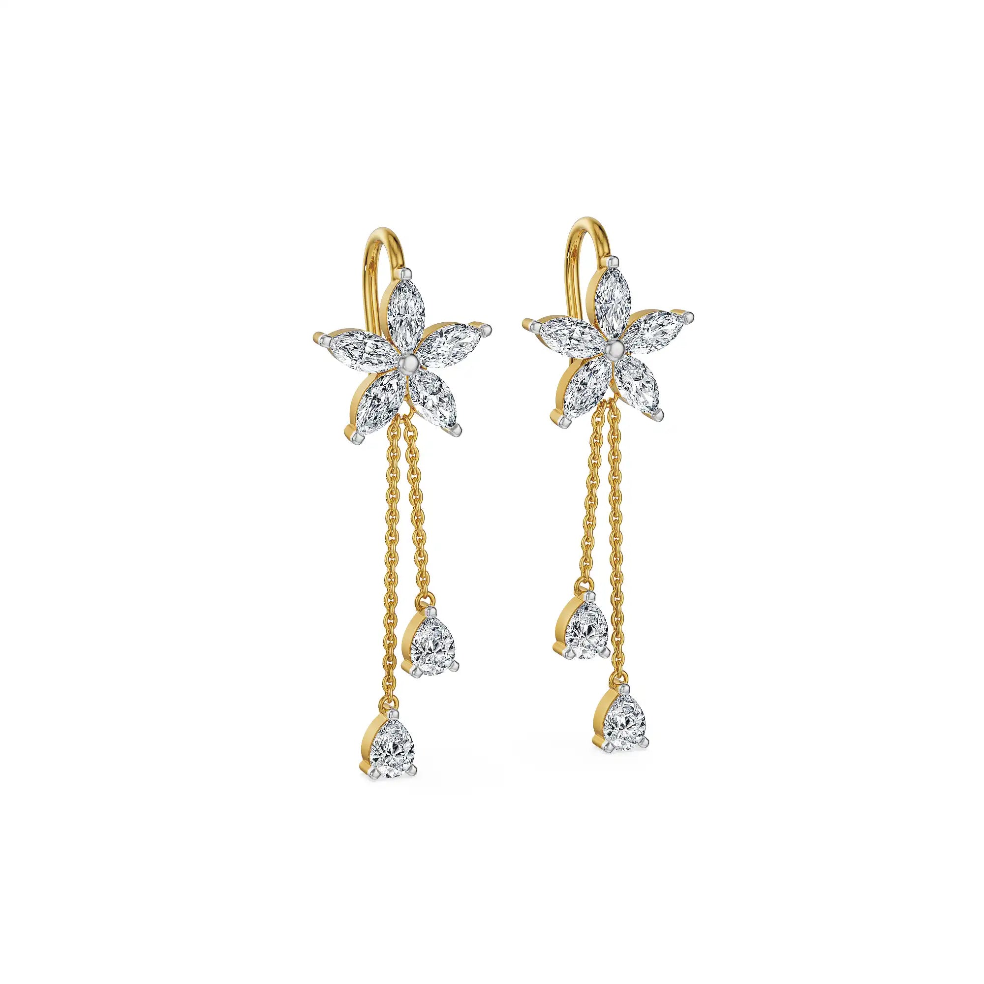 Flora Cascade Lab Grown Diamond Earrings