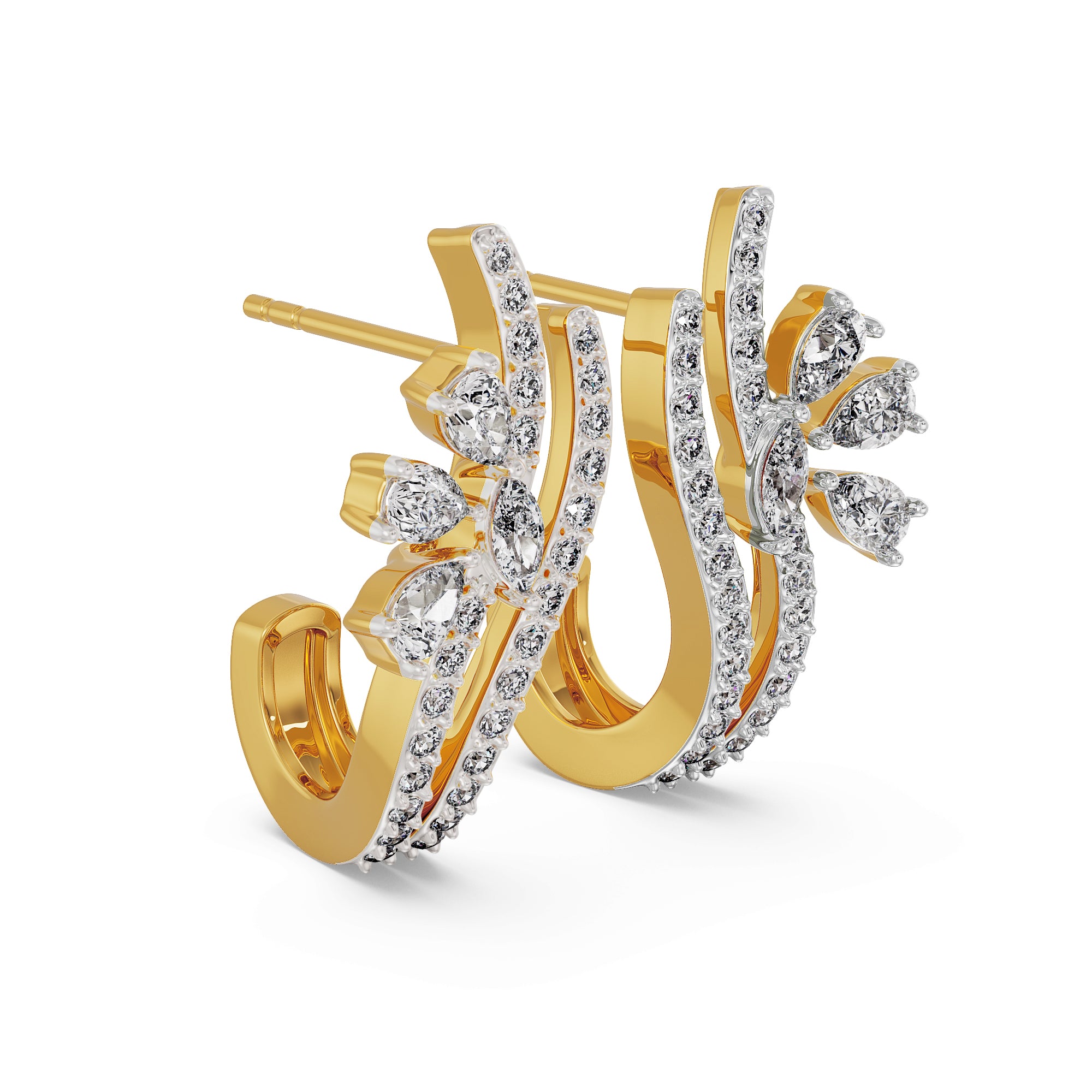 Sparkling Diamond Earrings Left view