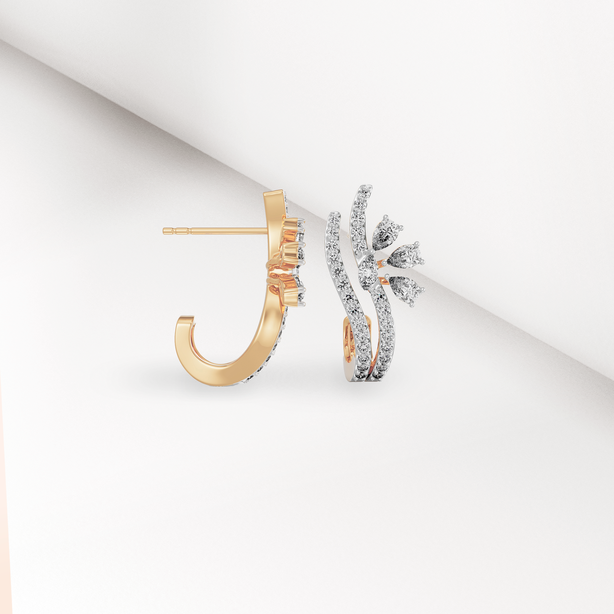 Sparkling Diamond Earrings Prsopective View