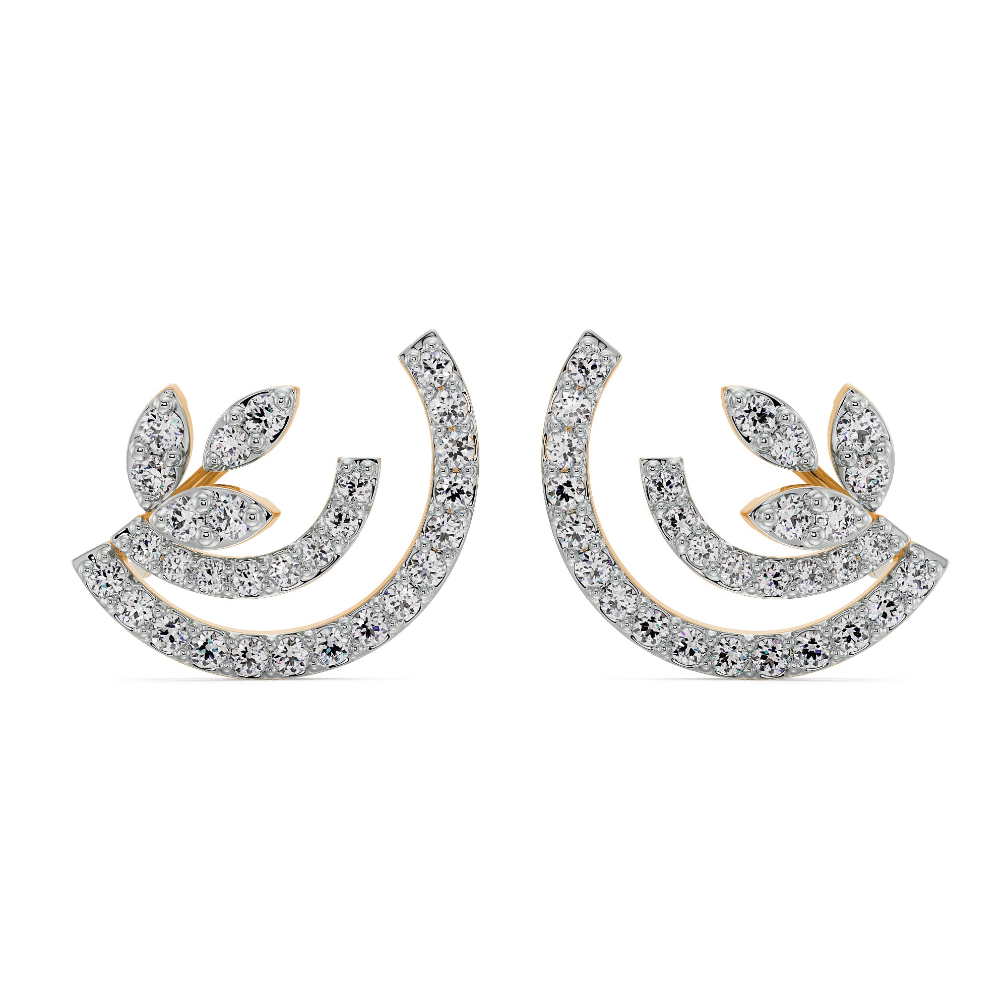 Glamorous Diamond Earrings Front view
