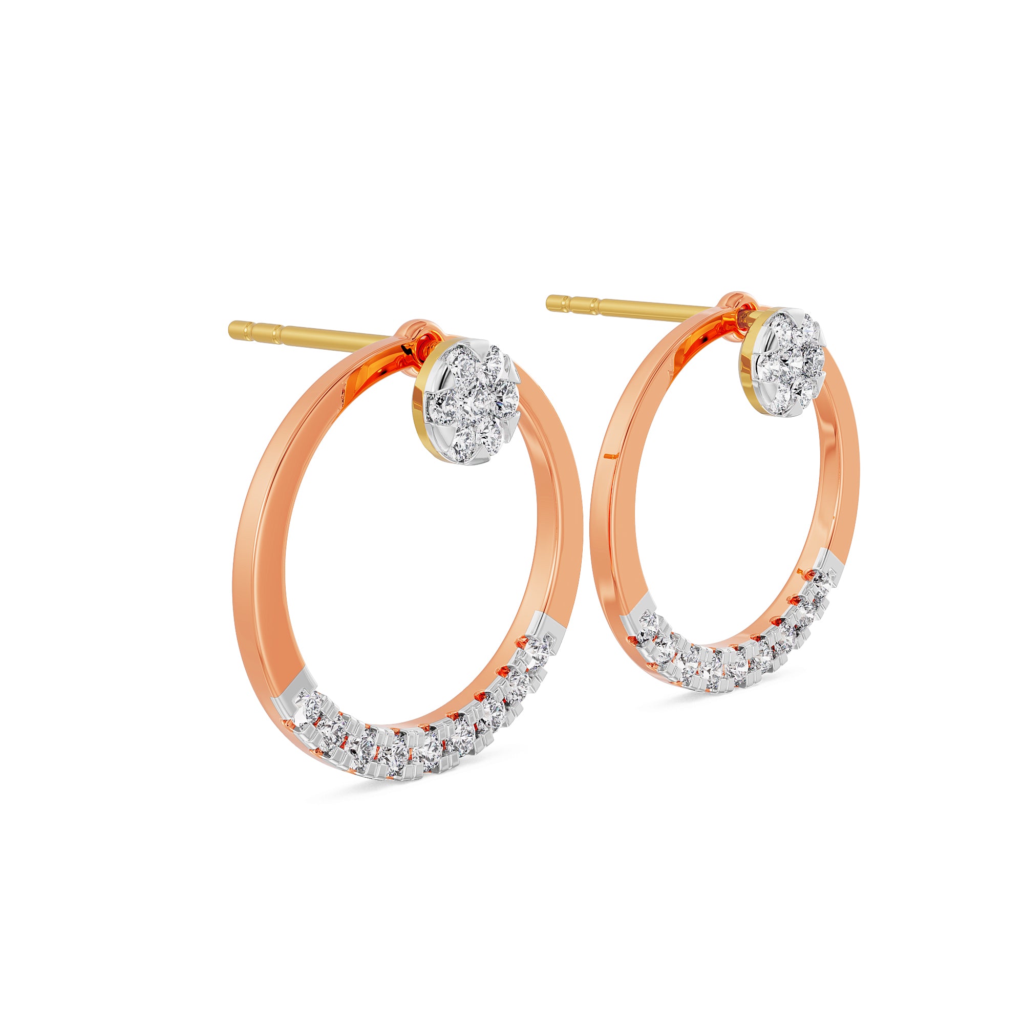 Brilliant Orbit Diamond Earrings Left View