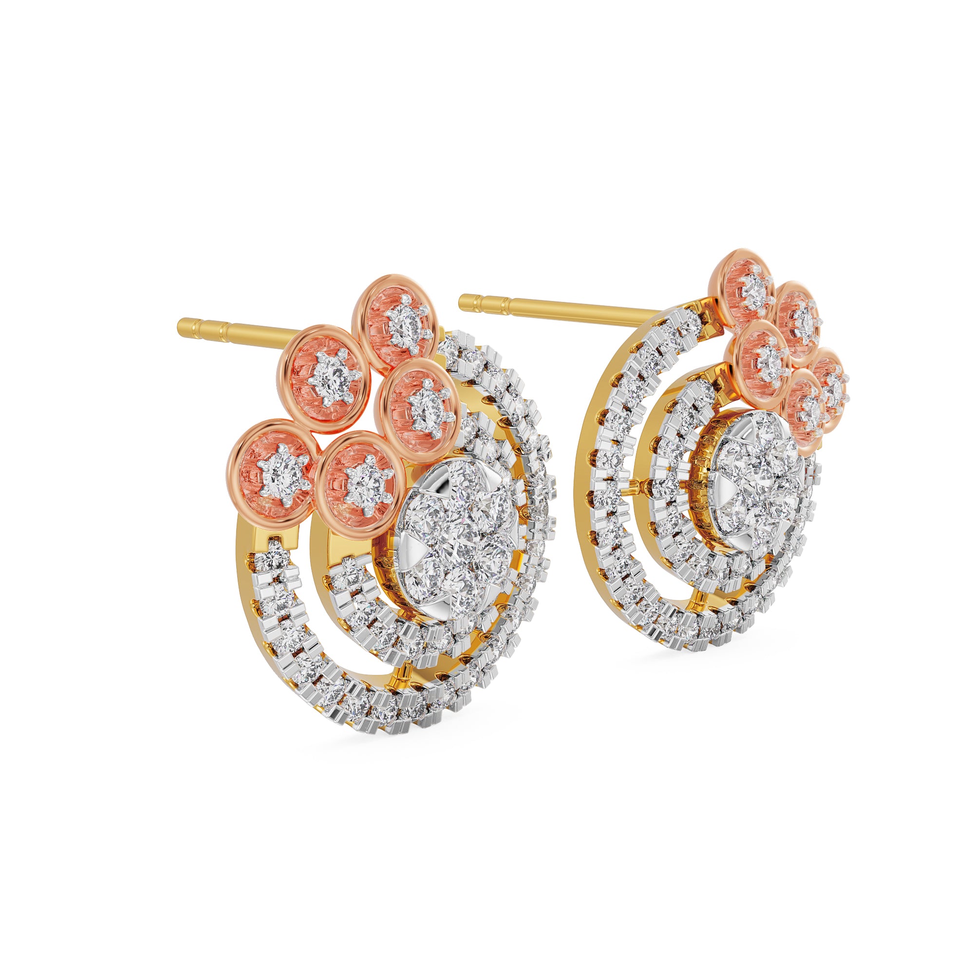 Shimmering Diamond Earrings Side View