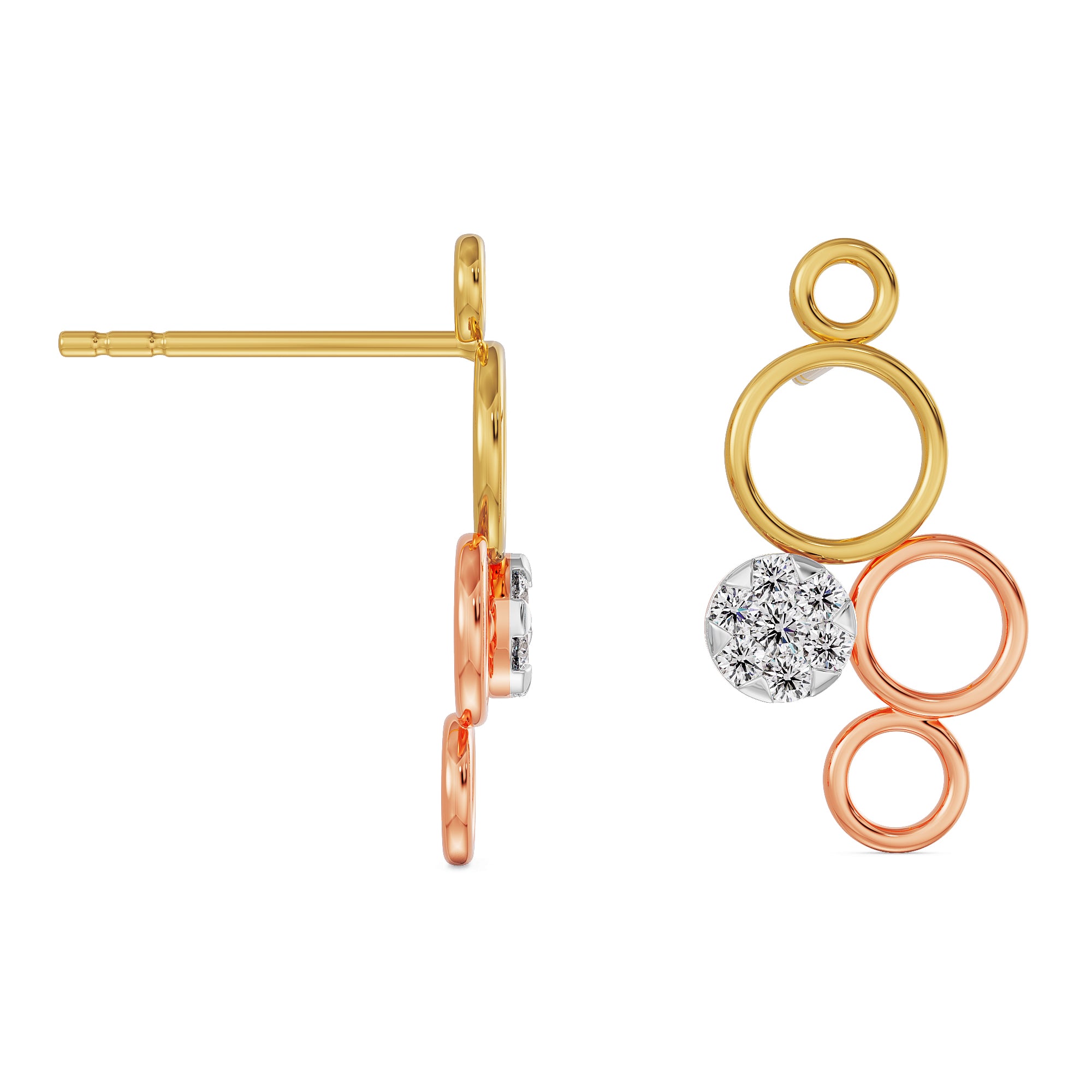 Fivefold Sparkle Diamond Earrings Right View