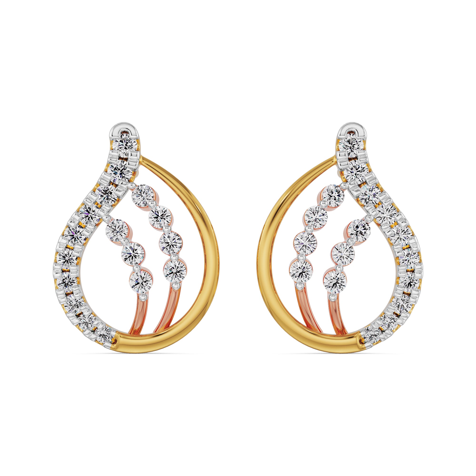 Dazzling Diamond Earrings Front View