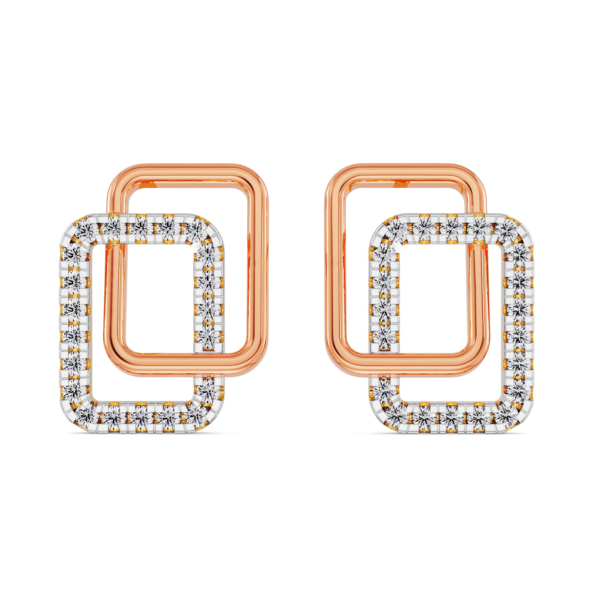 Cubic Diamond Earrings Front view