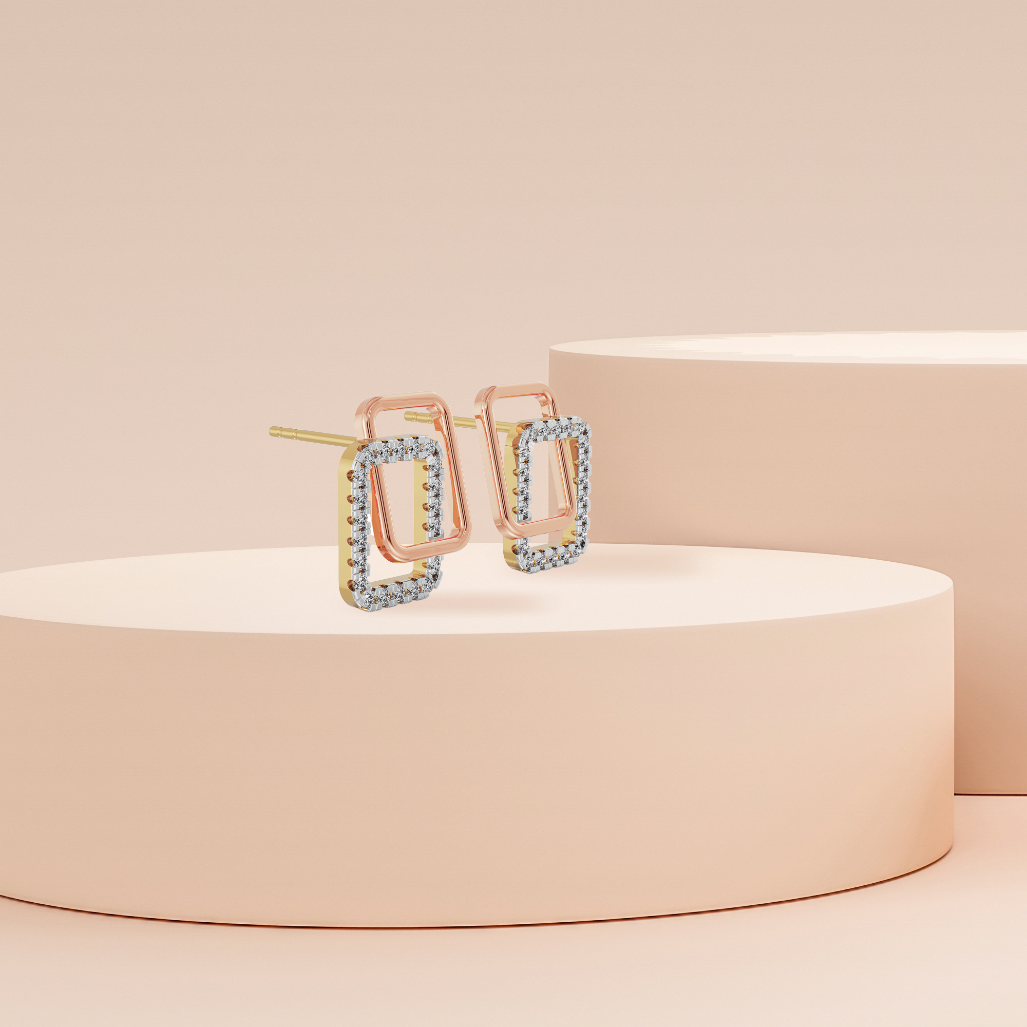 Cubic Diamond Earrings Prospective View