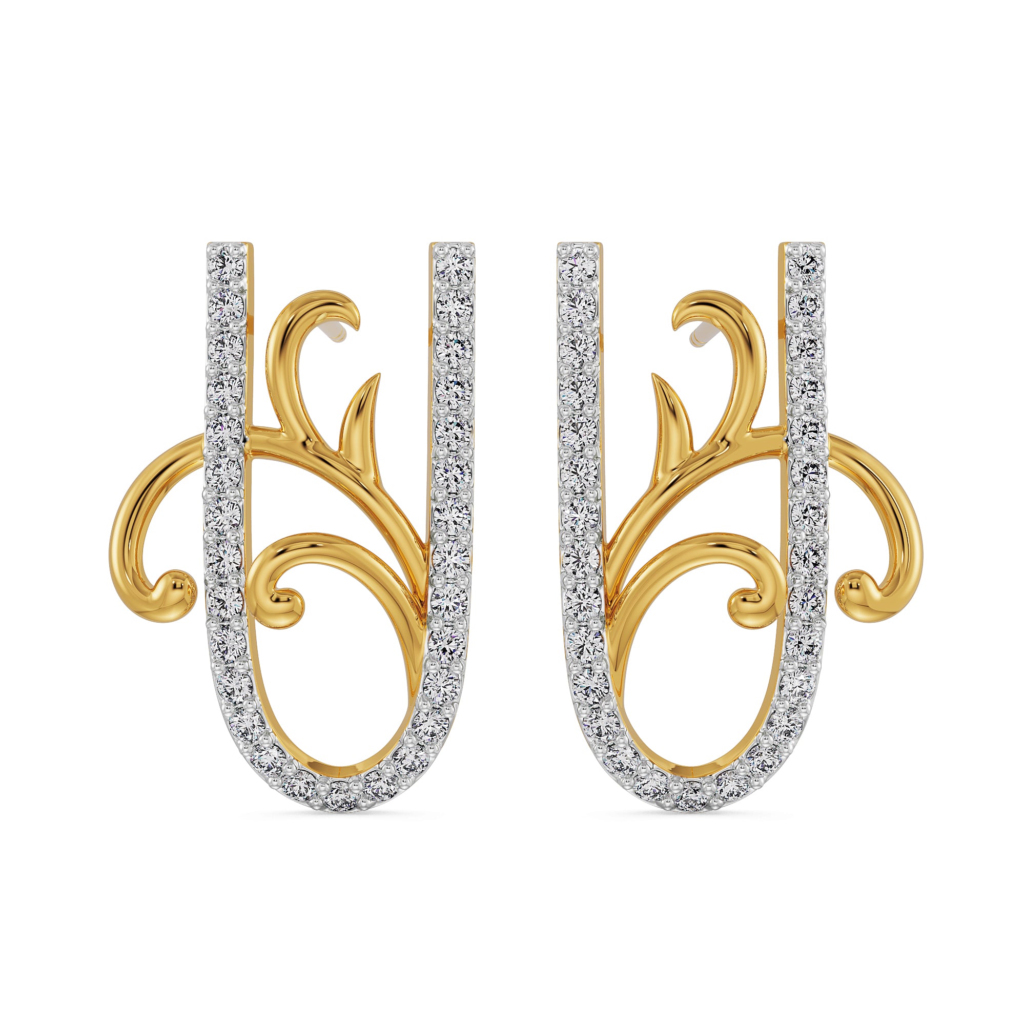 U Fusion Diamond Earrings Front View