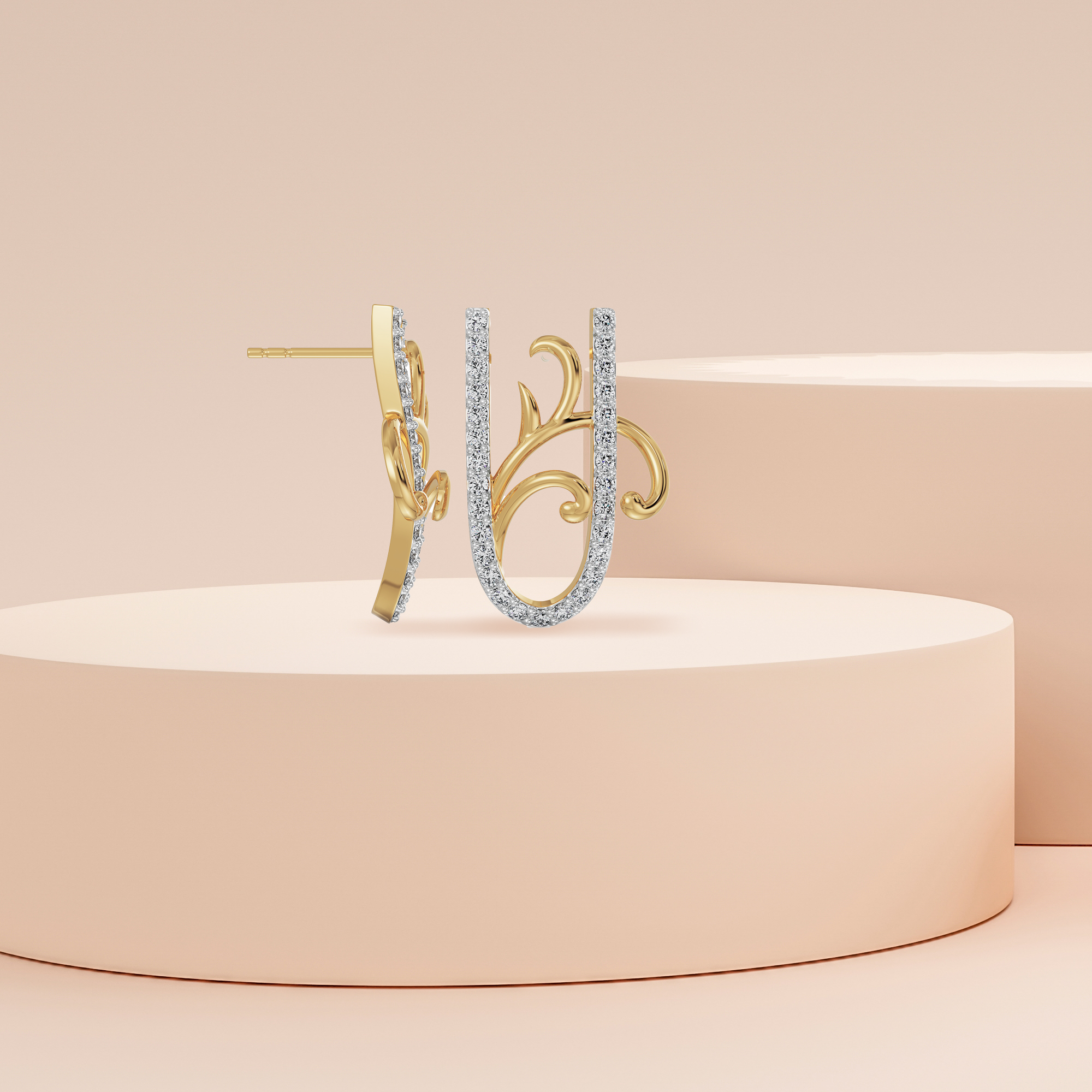 U Fusion Diamond Earrings Prospective View