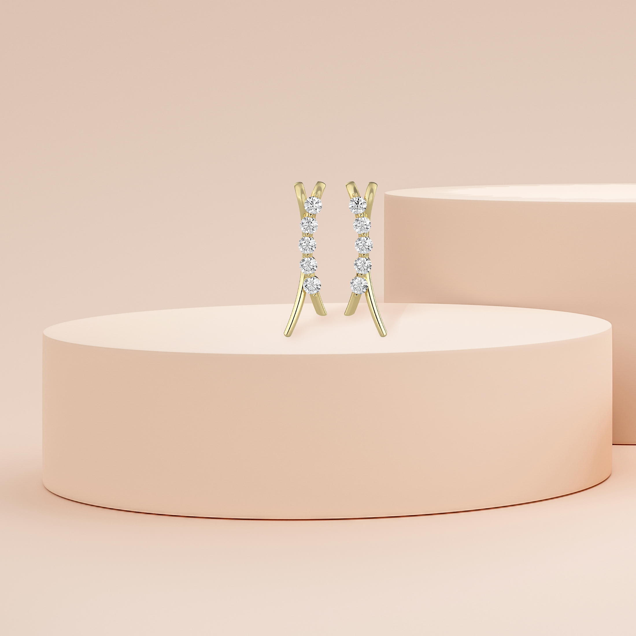 Five Star Diamond Earrings Prospective View