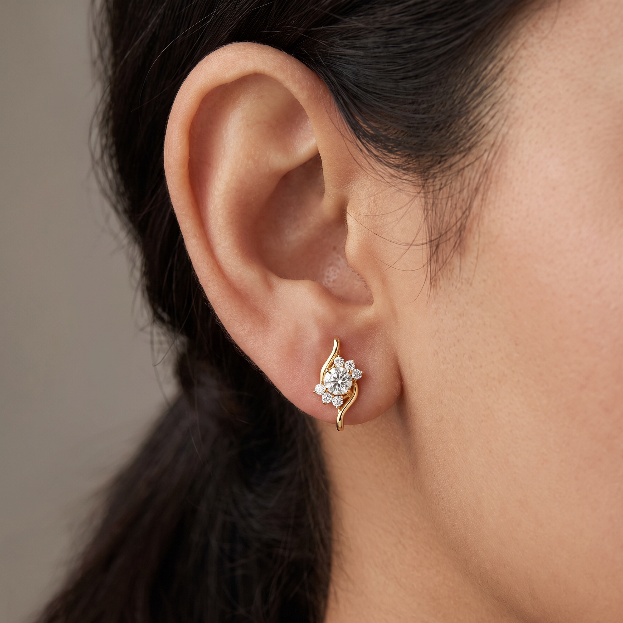 Timeless Floral Lab Grown Diamond Earrings