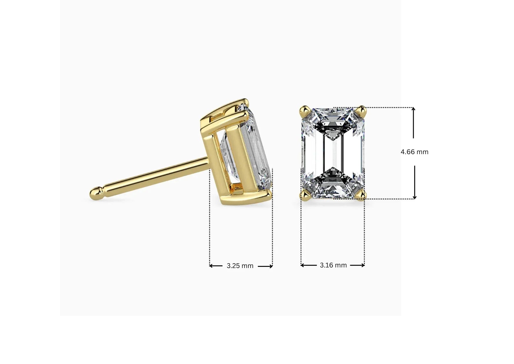 Emerald Lab Grown Diamond Solitaire Studs_in-stock