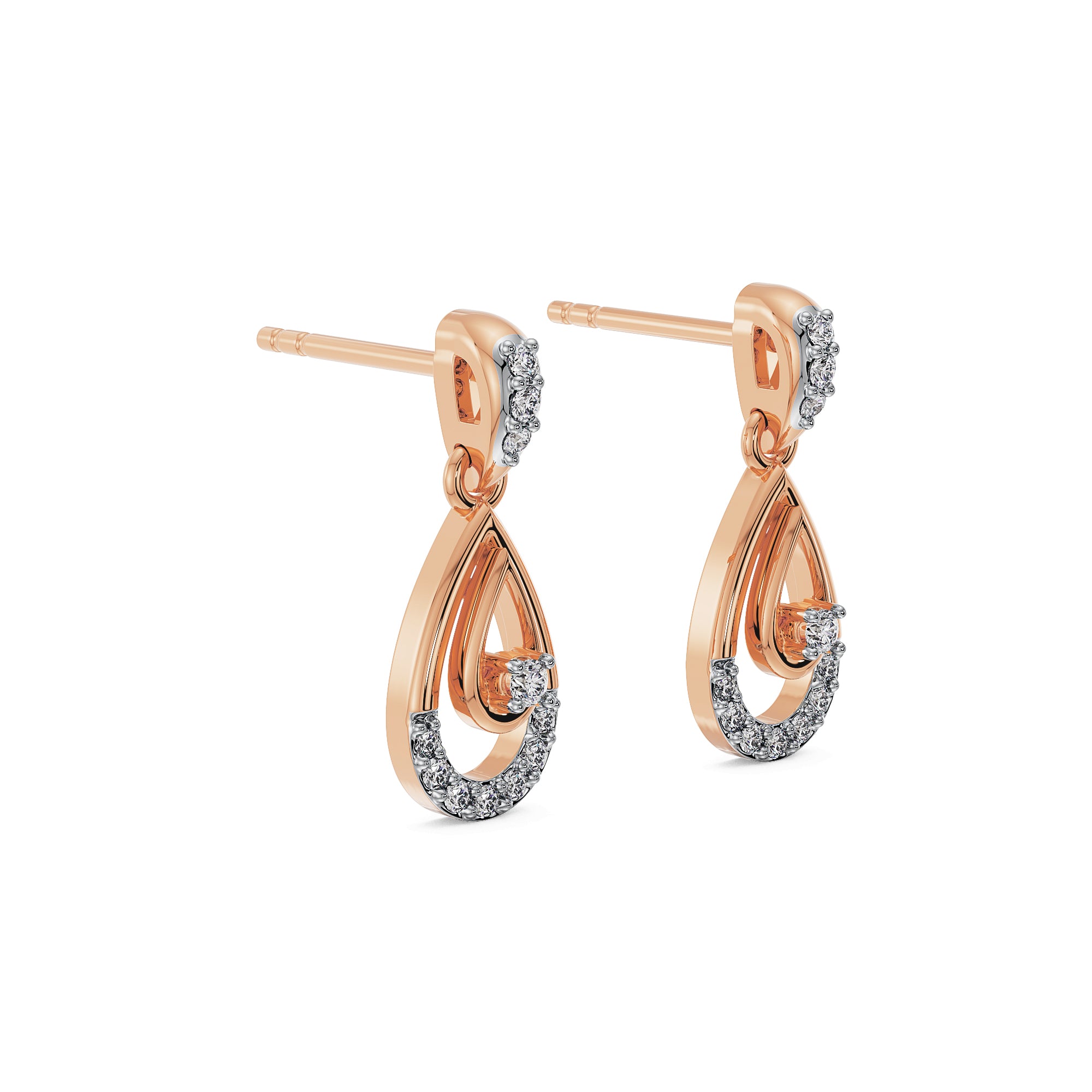 Glamorous Diamond Dangle Earrings Side View