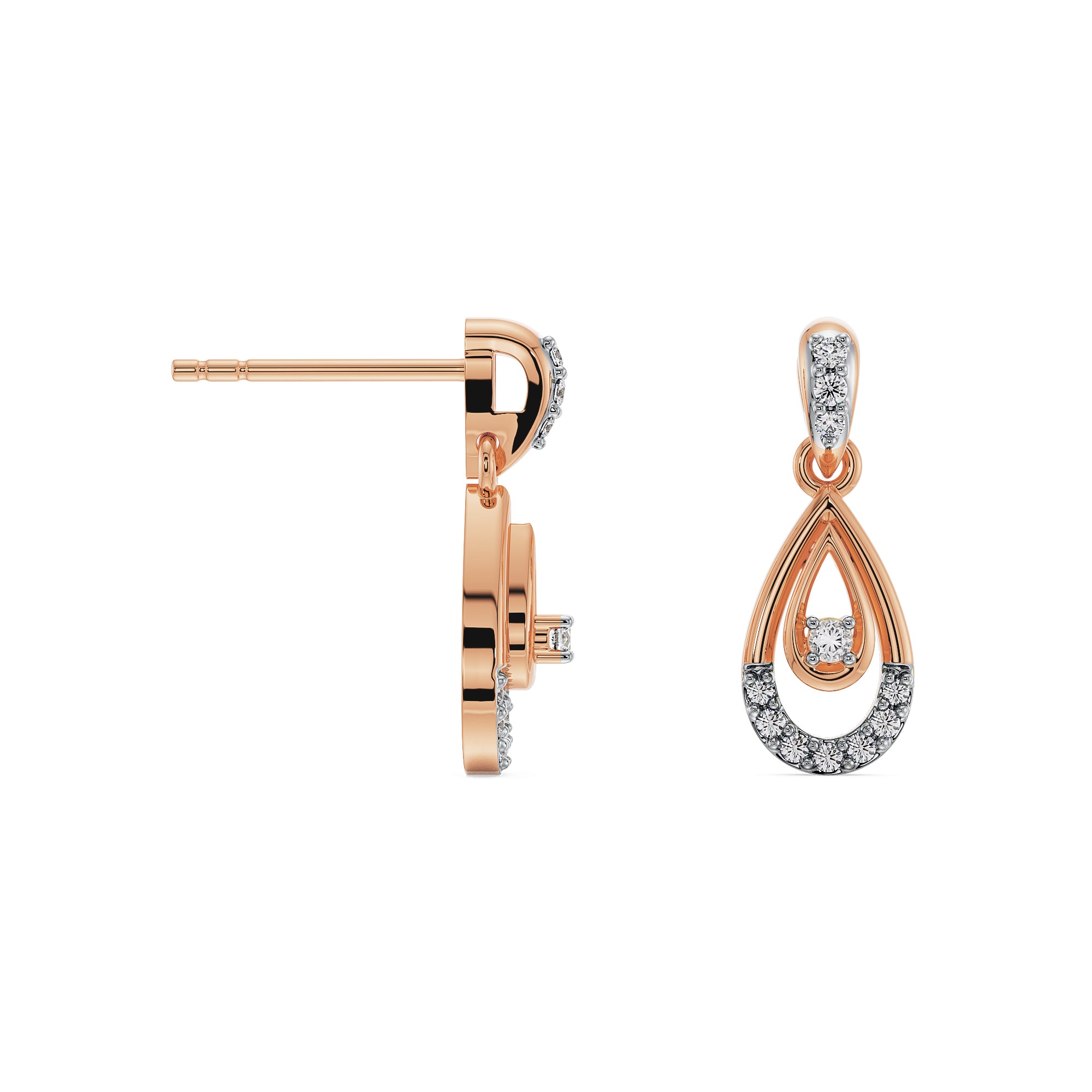 Glamorous Diamond Dangle Earrings Prospective View