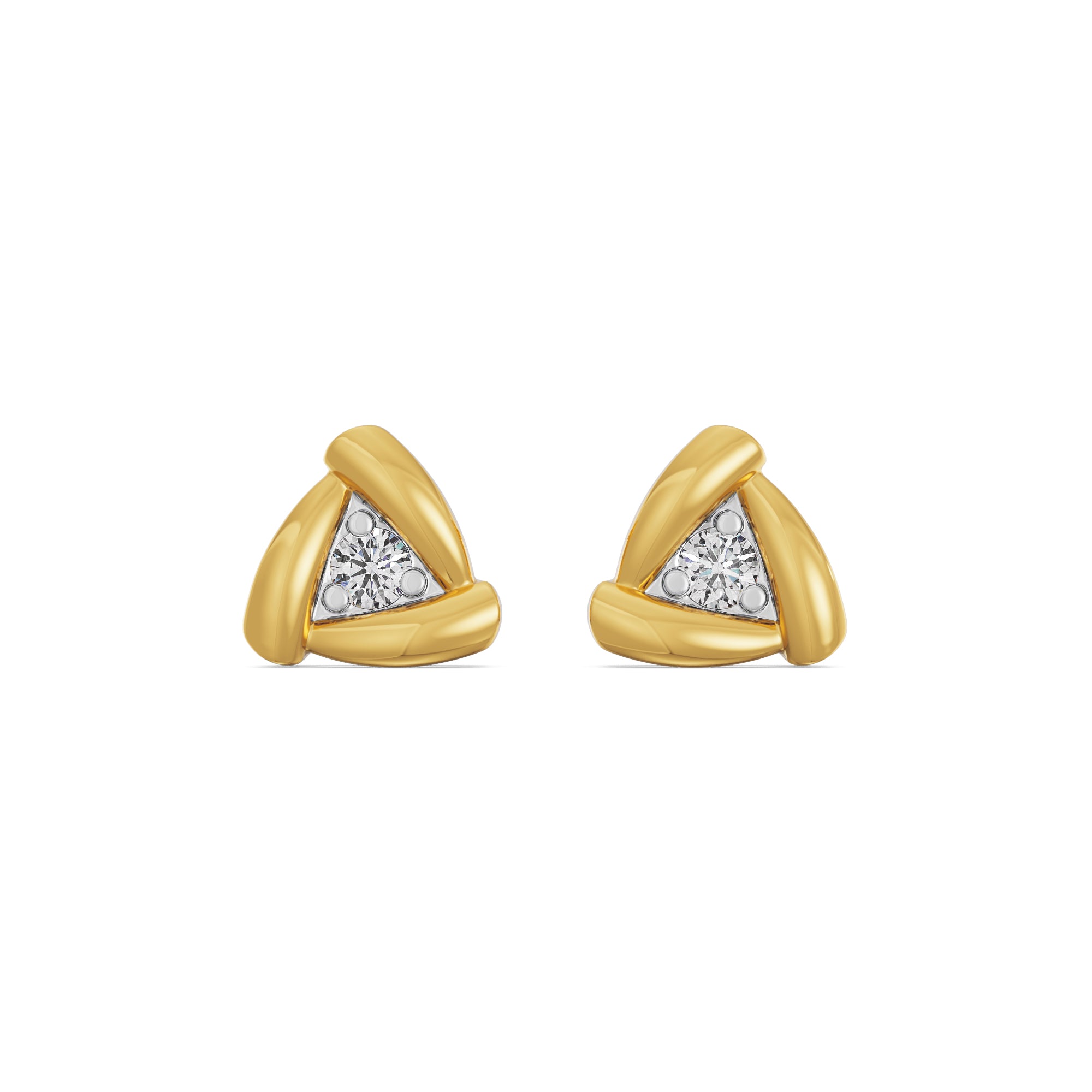 Triangle Diamond Studs Front View