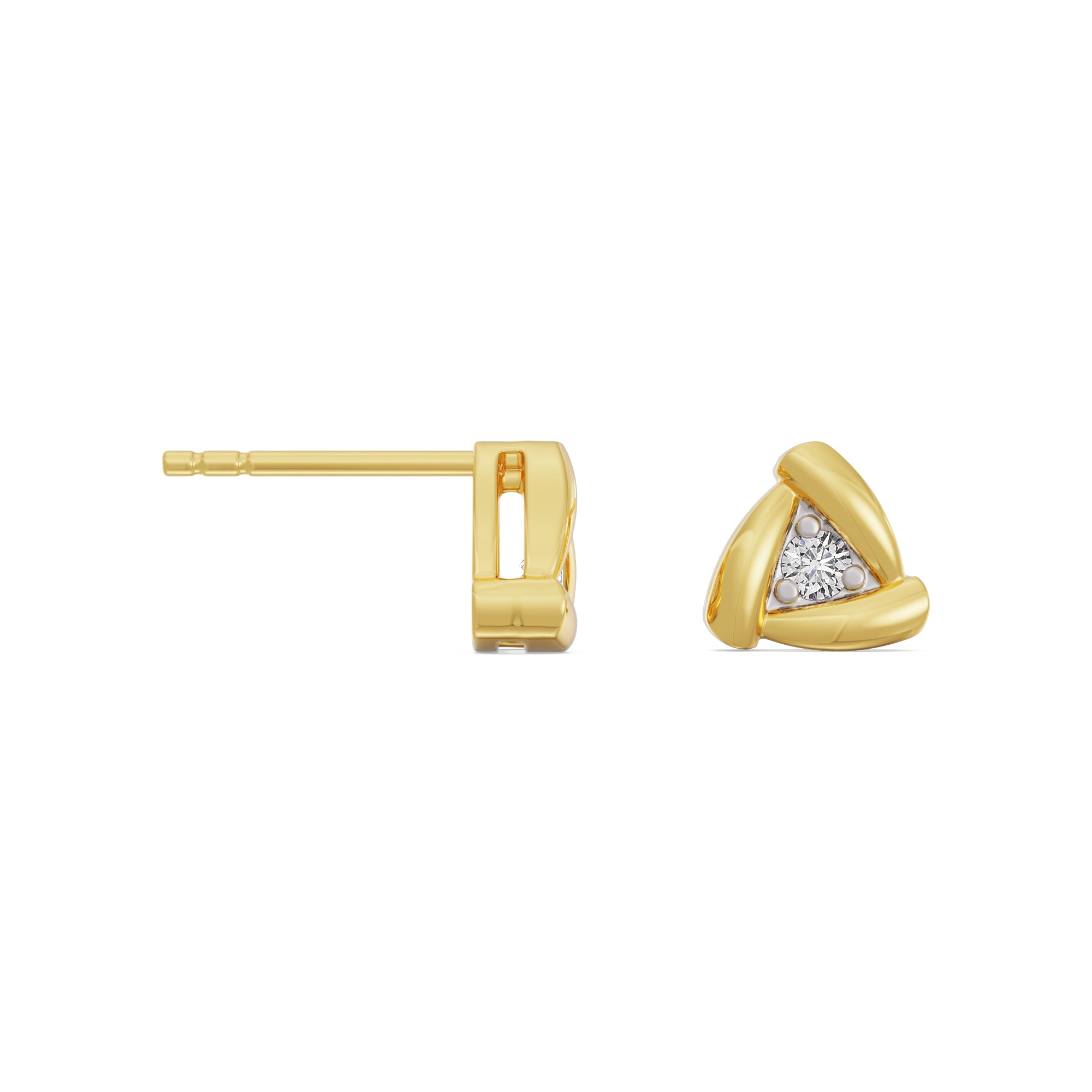 Triangle Diamond Studs Prospective View