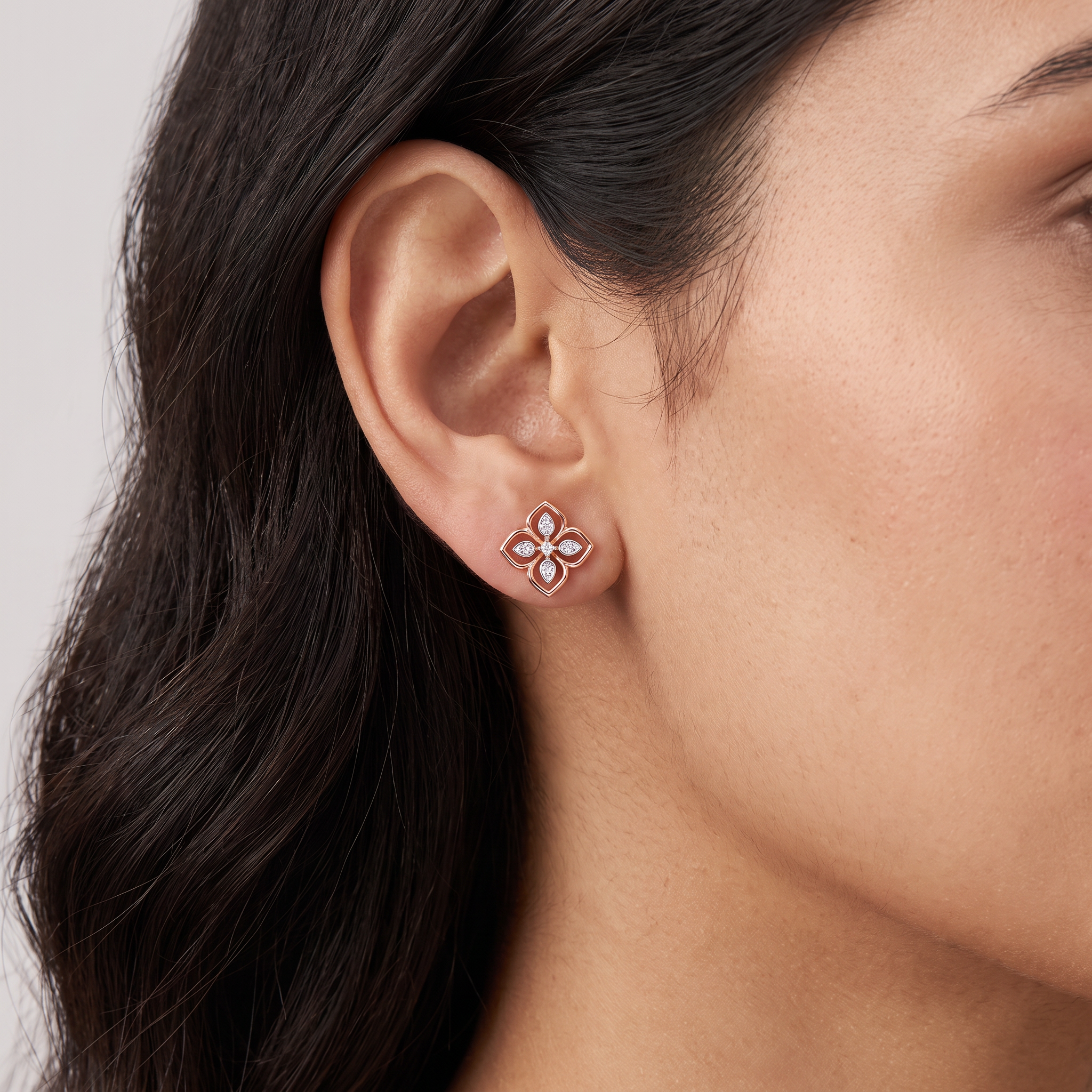 Brilliant Lab Grown Diamond Floral Studs